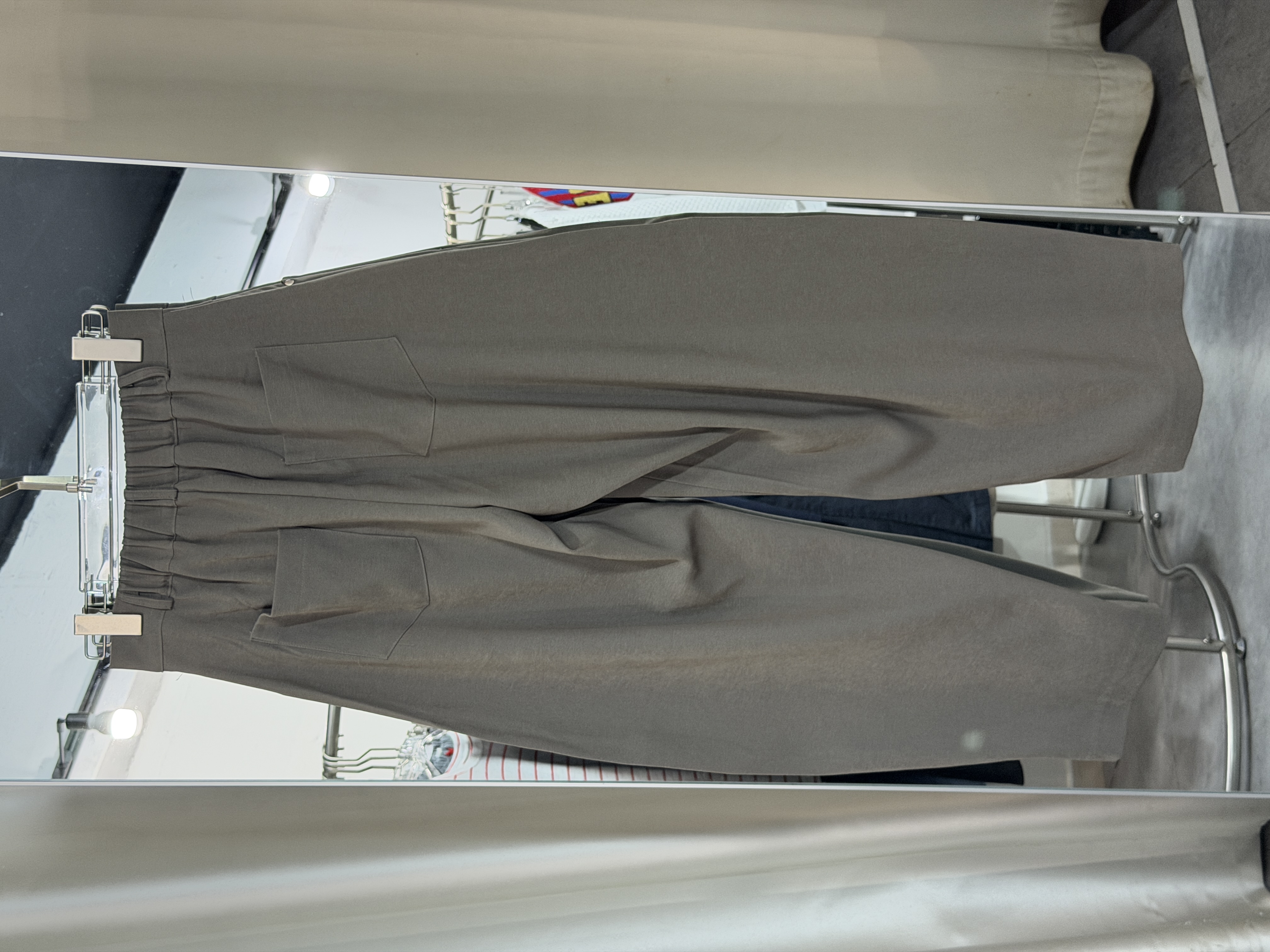 時尚高腰休閒彎刀褲