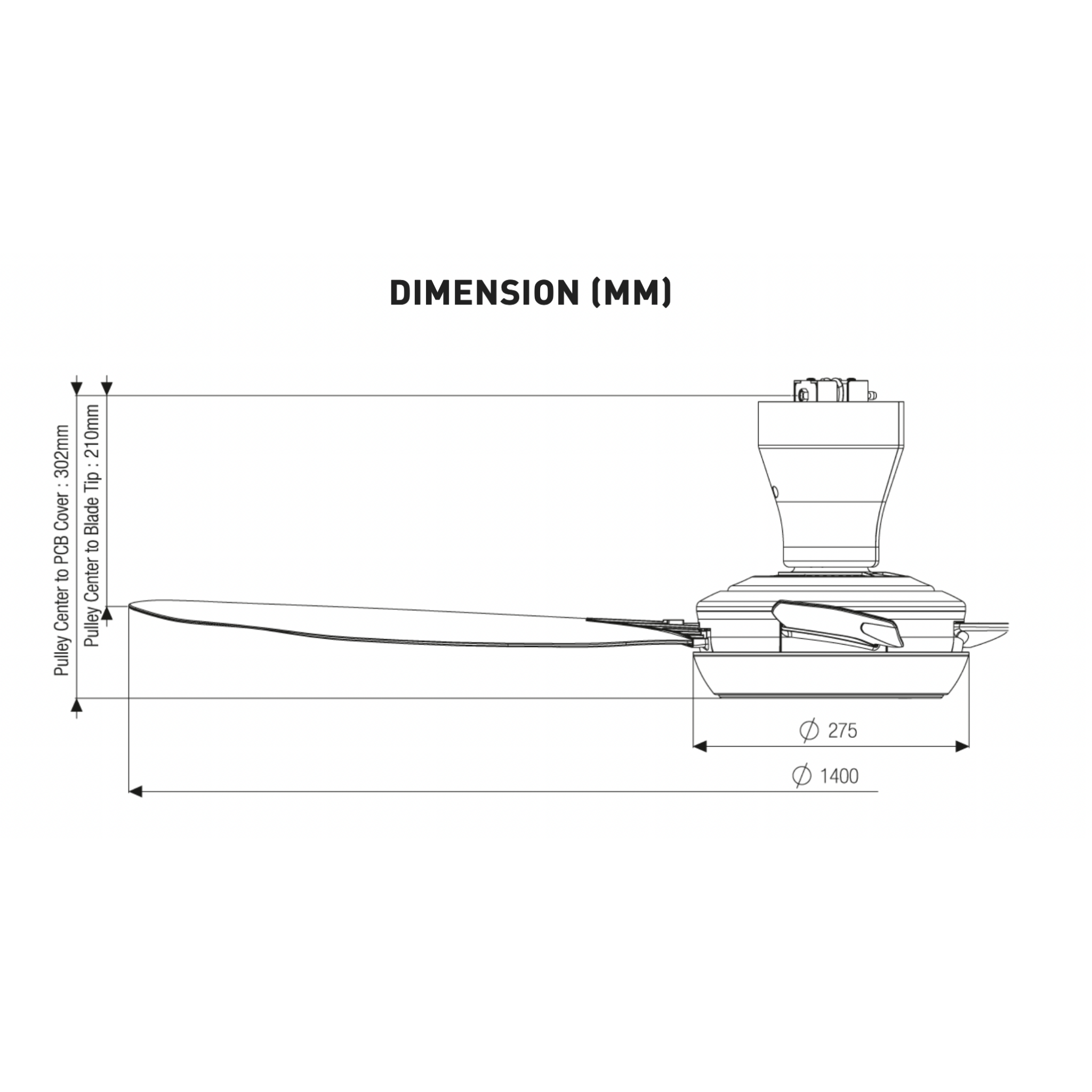 KDK 56" 4-Blade V-Touch Junior Remote Ceiling Fan K14Y2