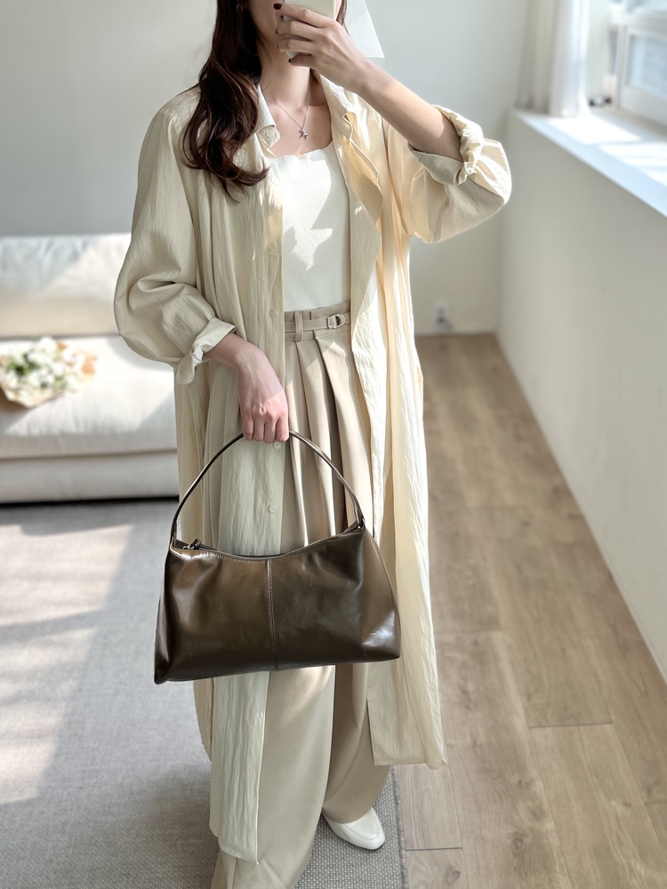 Asymmetric Wrap-Line Slacks (Beige)
