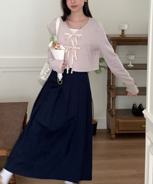 double ribbon 綁帶短外套