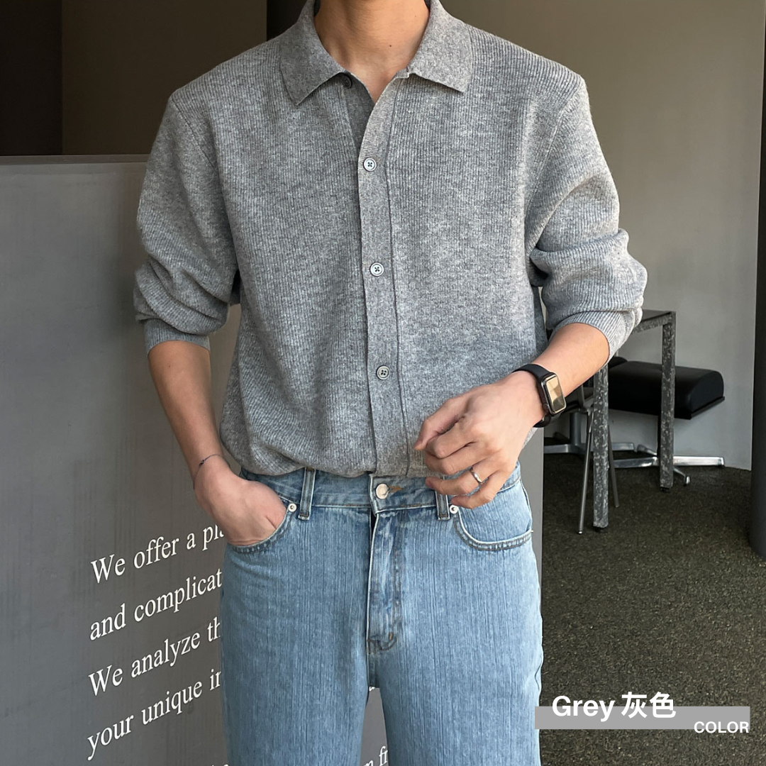 【In Stock】Cashmere Collared Knitwear