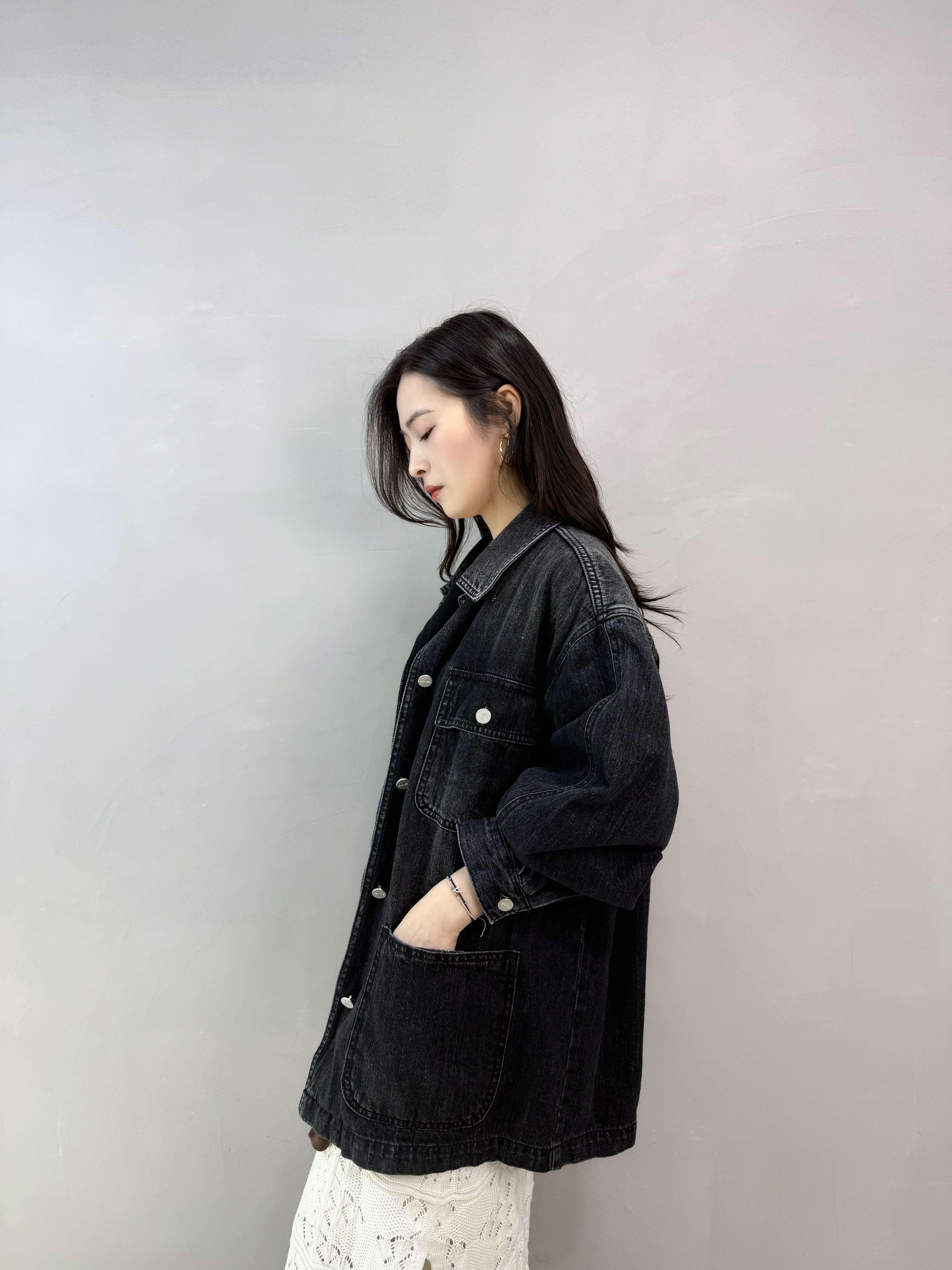 N64 洗水黑牛仔外套