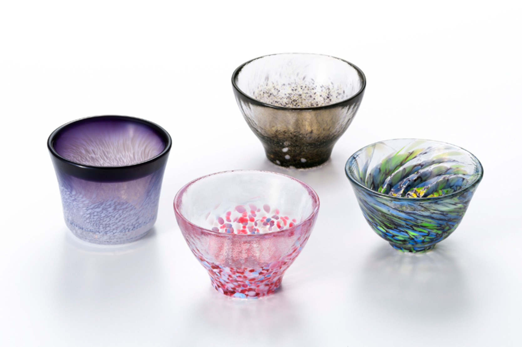  日本製 - ADERIA GLASS - 日本津輕びいどろ - 肴盃清酒杯套裝（一套四隻）