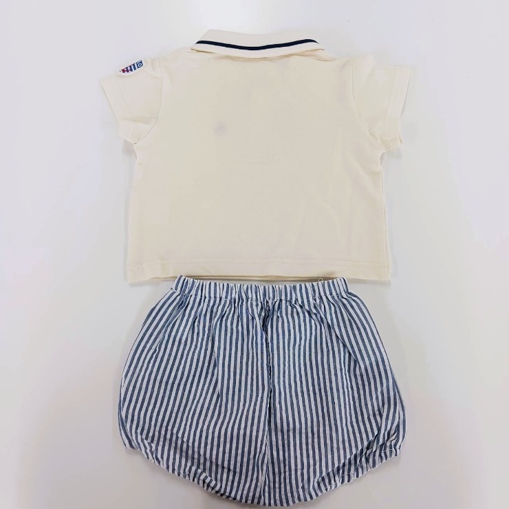 🇯🇵限量預訂 日本直送🇯🇵Polo Baby海洋貼花翻領短袖Polo恤條紋燈籠褲套裝