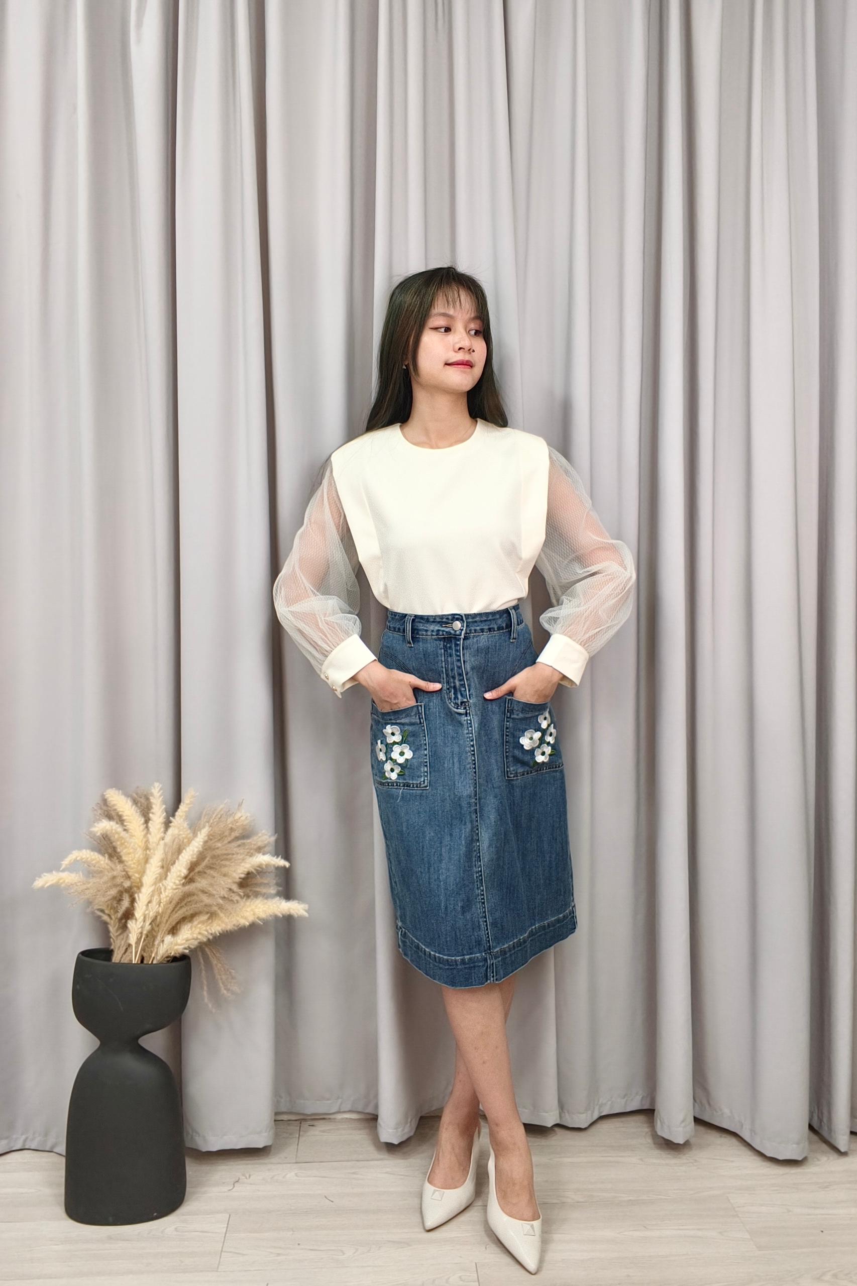 1221 Daisy Pocket Pencil Skirt