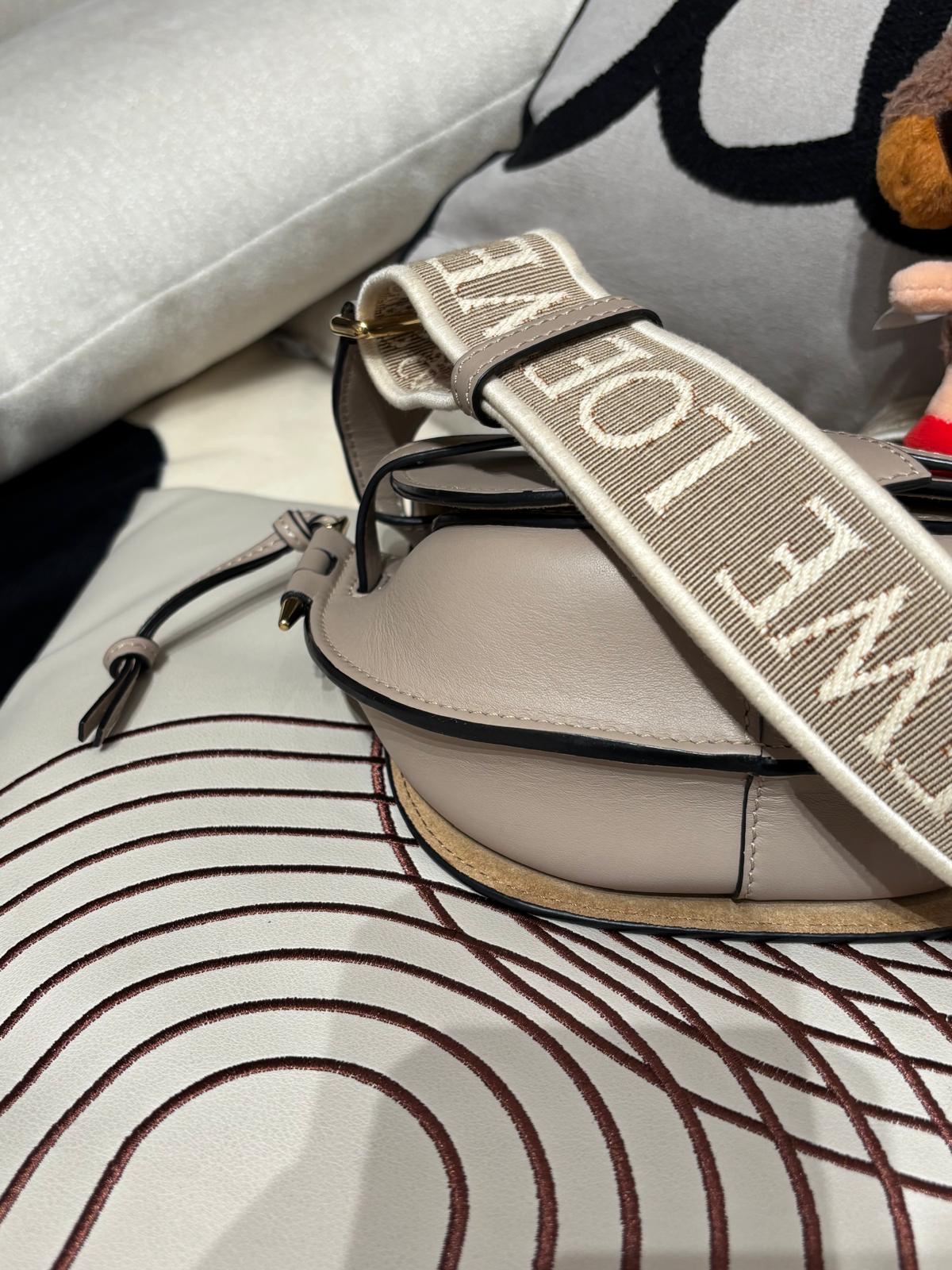 Loewe Mini Gate Calfskin Sand 100%Authentic, 95%New ✅Dust bag