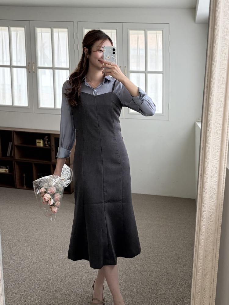 Contour Slip Dress (Grey)