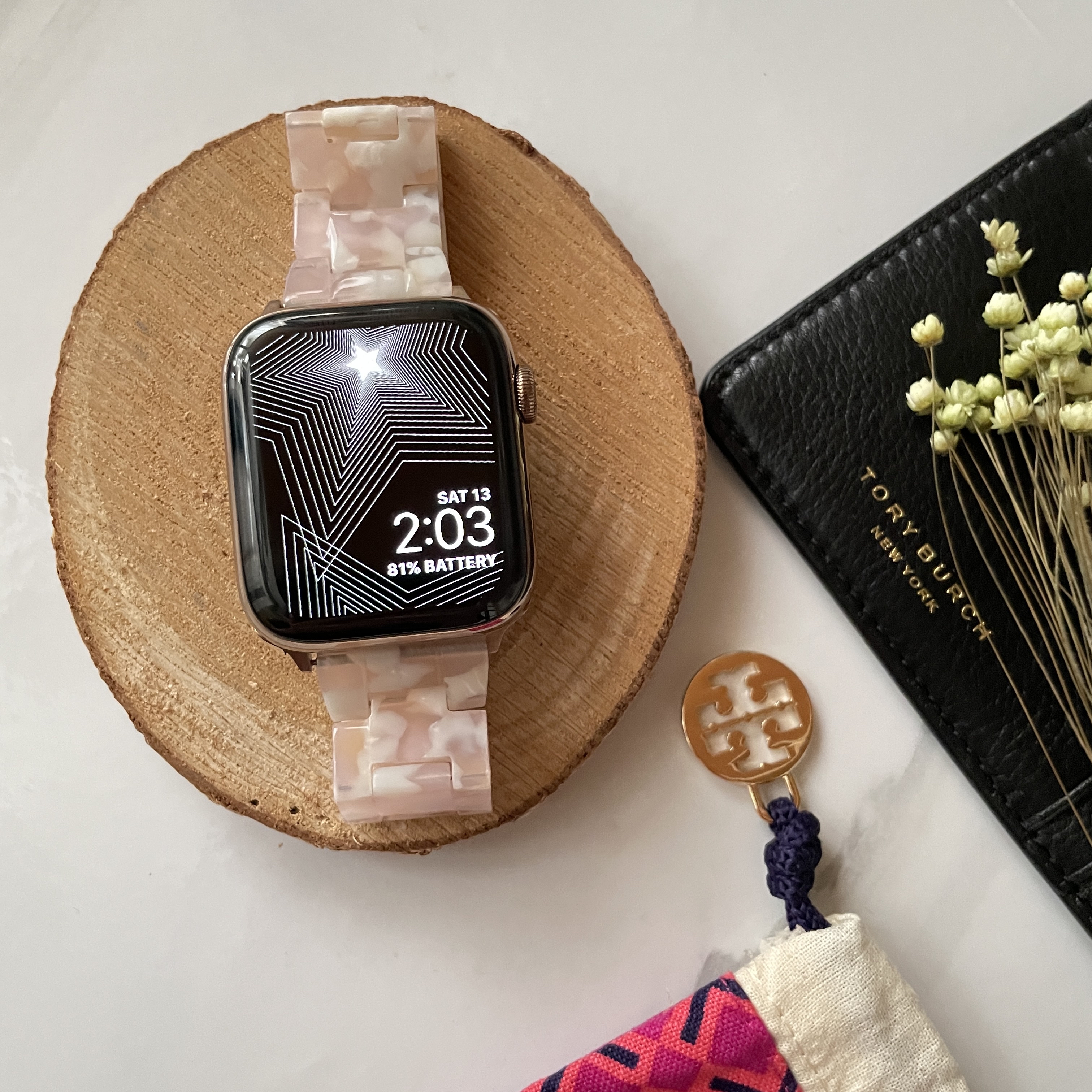 Apple Watch Ivory Marble Resin Strap Strap Romance