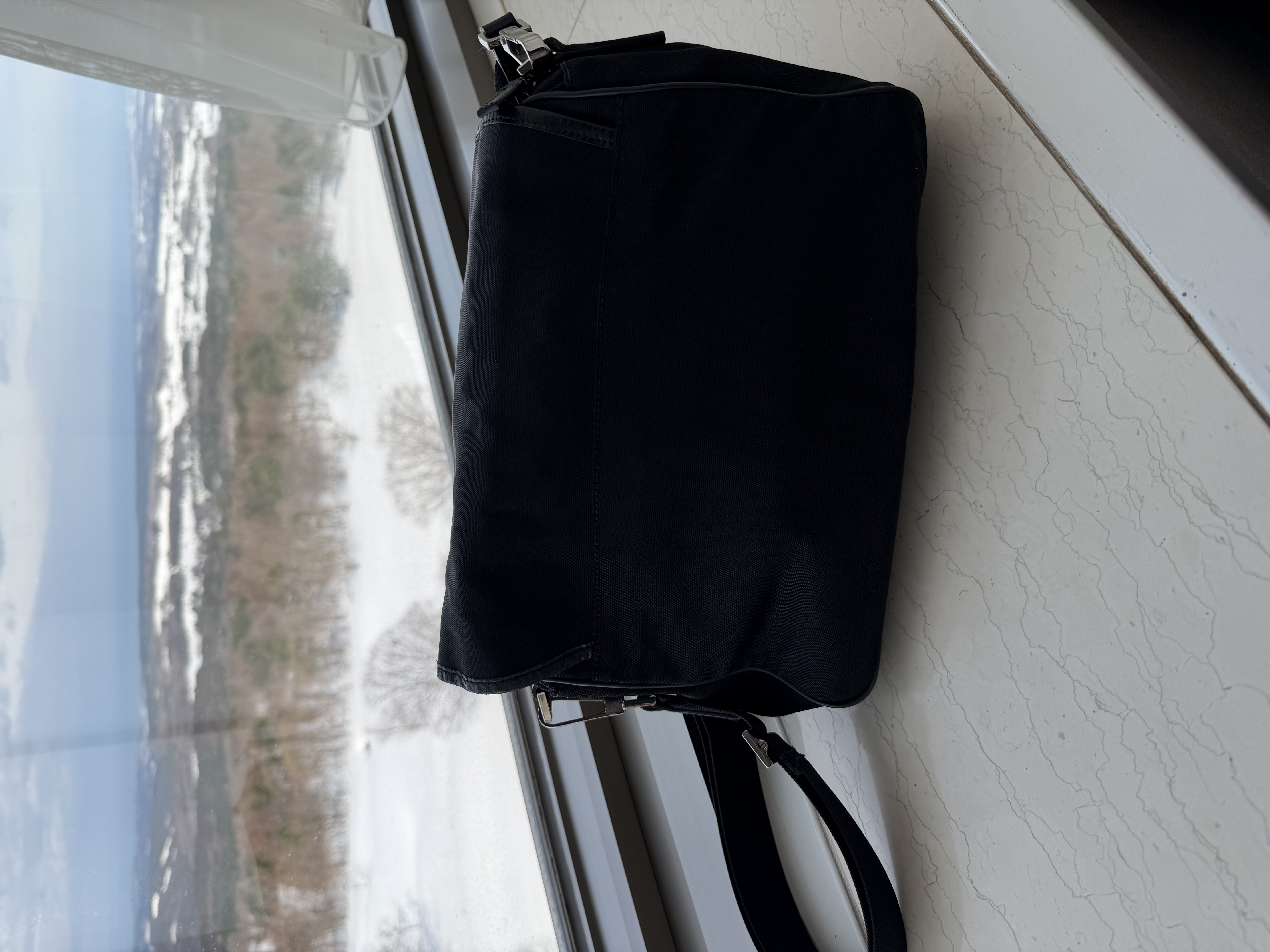 Gucci black黑色 nylon /leather crossbody bag 