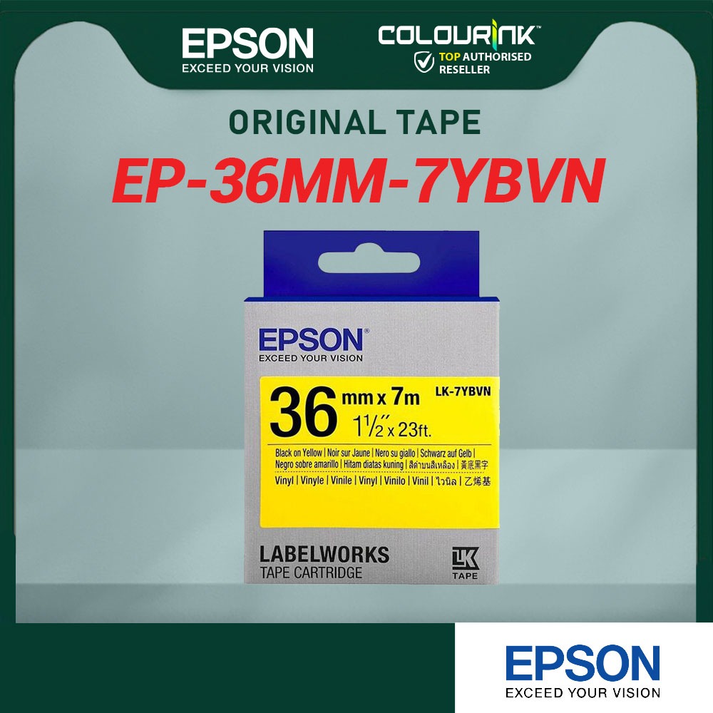 Epson Original Vinyl Laminated Sticker LK-Tape 4WBVN 5WBVN 5YBVN 5WBVN 6YBVN 7WBVN 7YBVN for Labelworks Printer