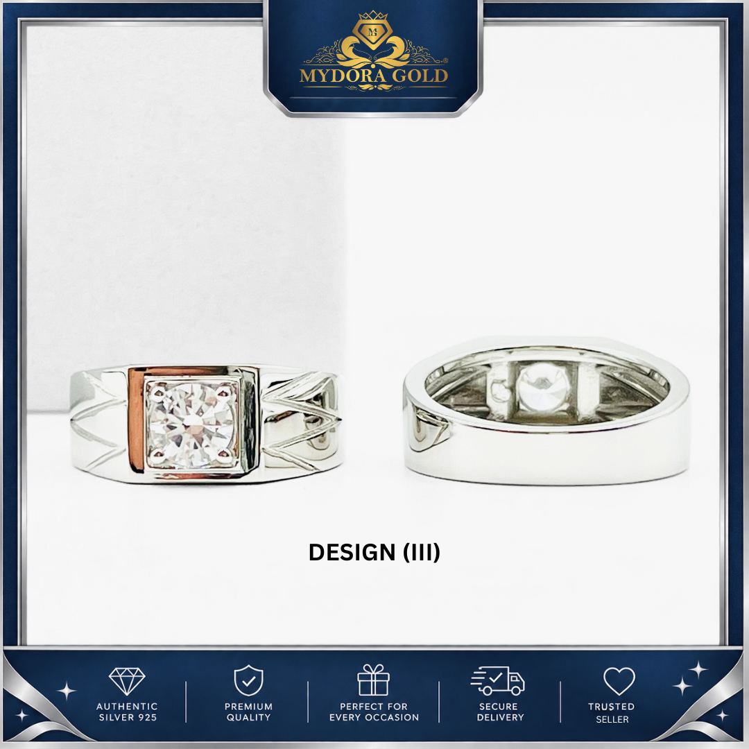 MYDORA 925 Silver Ring - Cincin Imperial Edge Collection