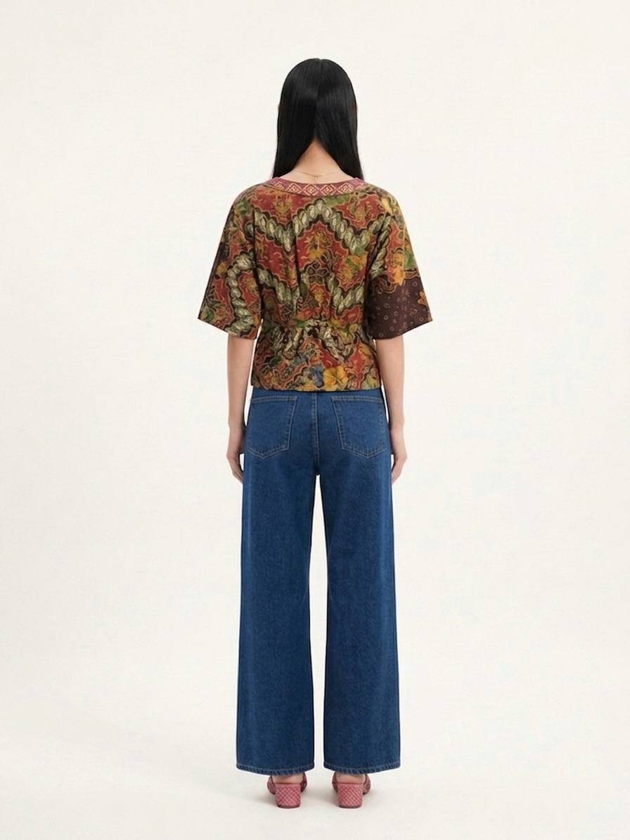 T8816 - Knotted Batik Top