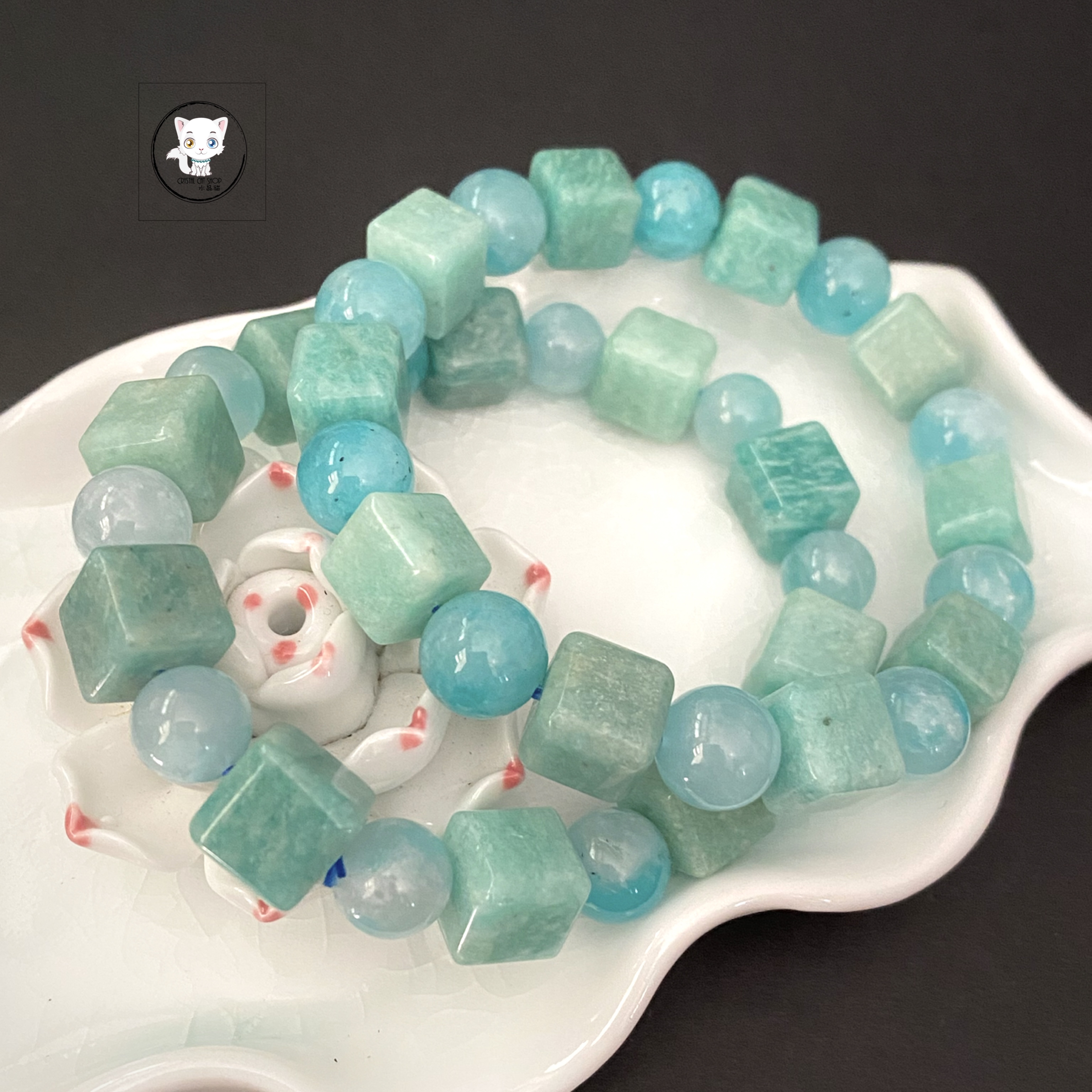 天然老礦天河石方糖手鏈 10mm