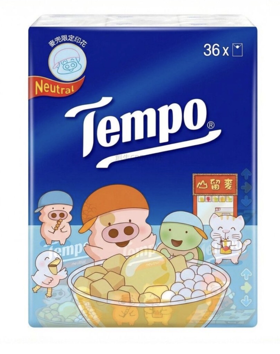 Tempo-得寶迷你紙巾36包無味（麥兜限定印花）