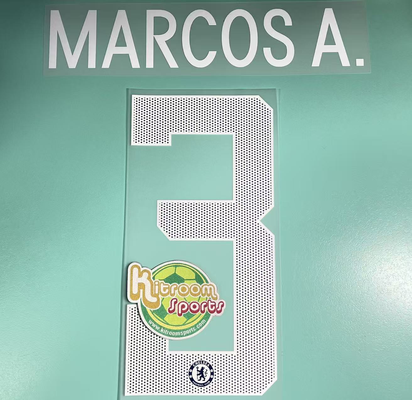 2017-19 Chelsea Home UCL Nameset #3 MARCOS A.