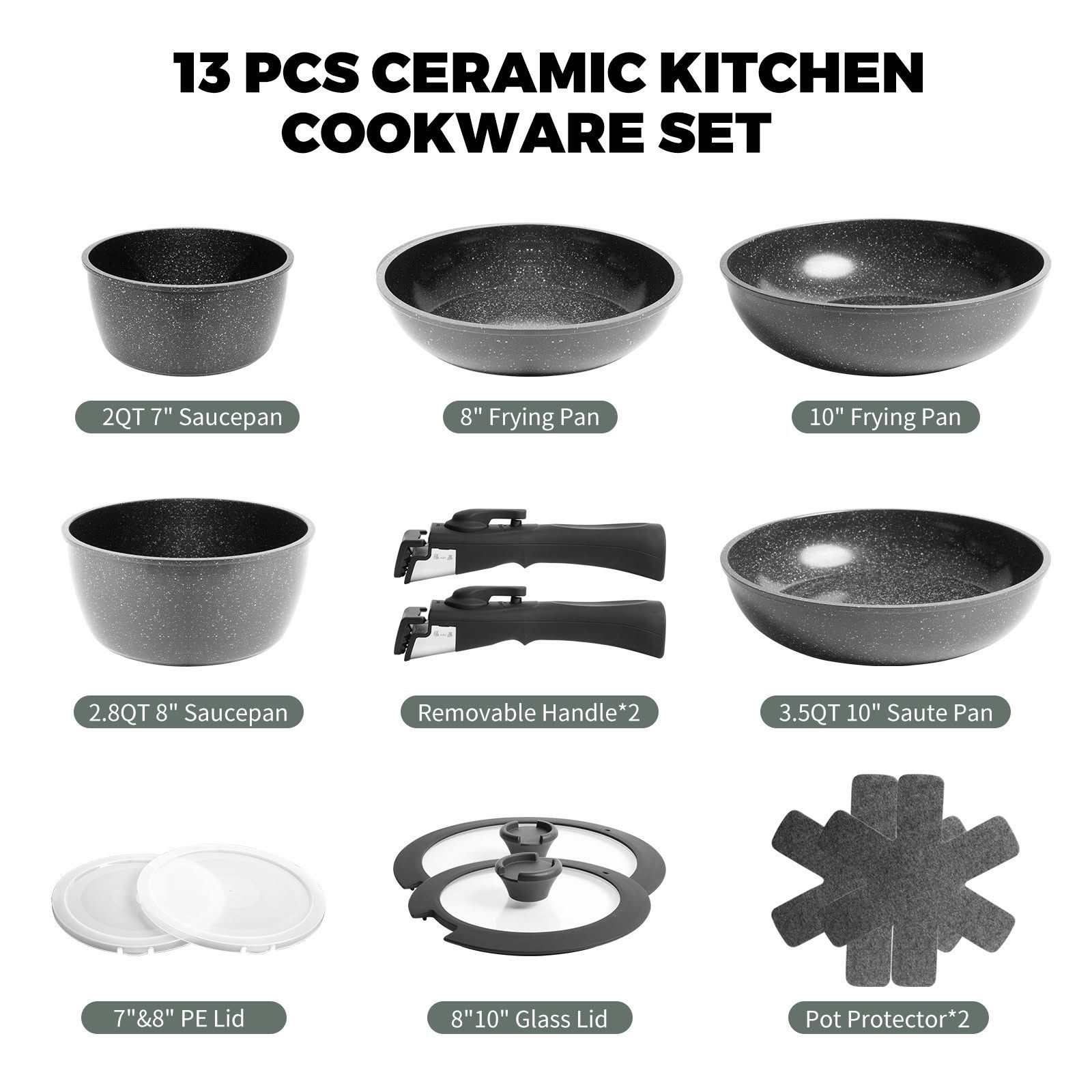 百年中華老字號張小泉 星石系列廚具套13件套黑柄