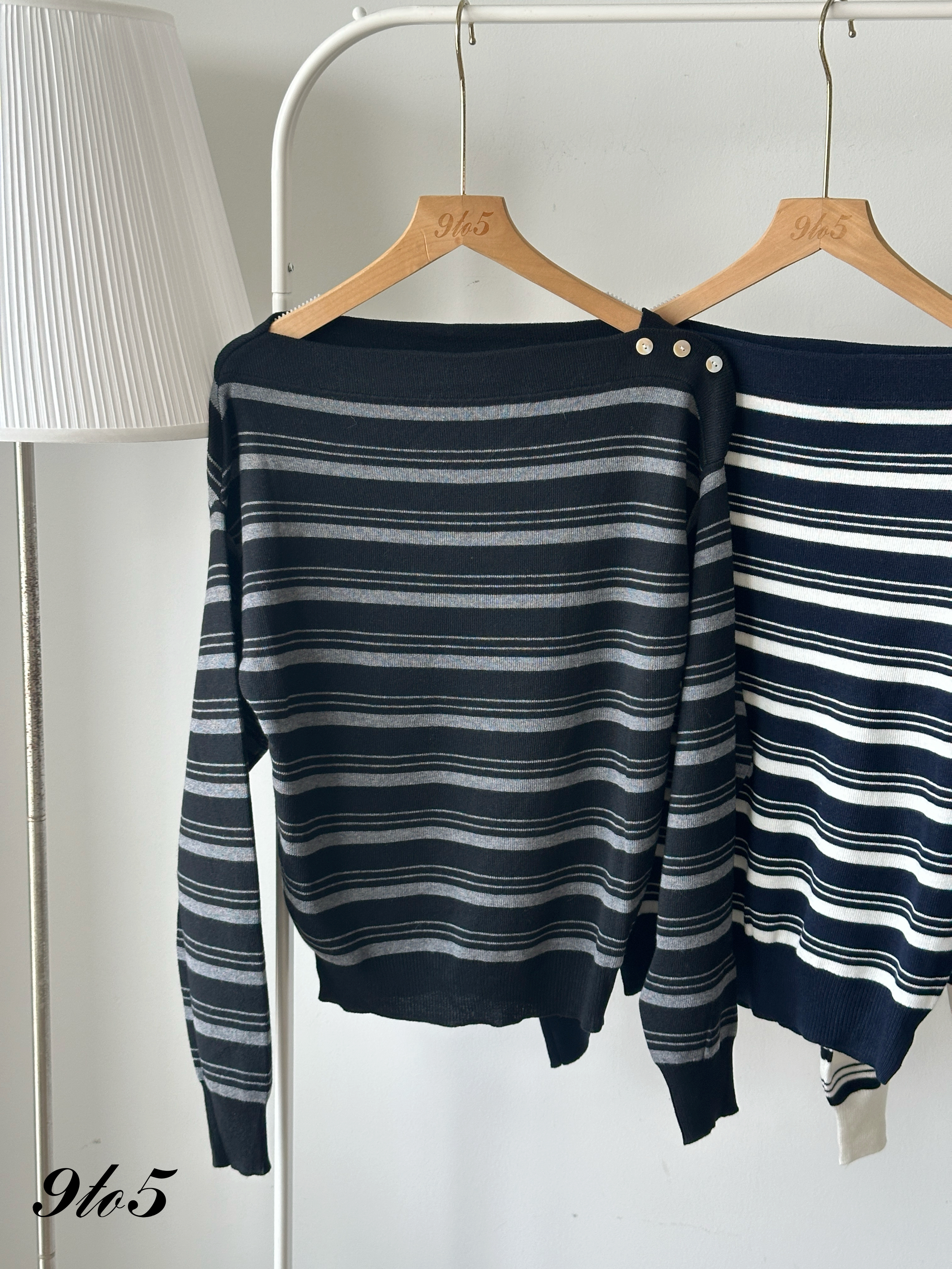 T4224 Off Shoulder Stripe Top - 3 Colors 