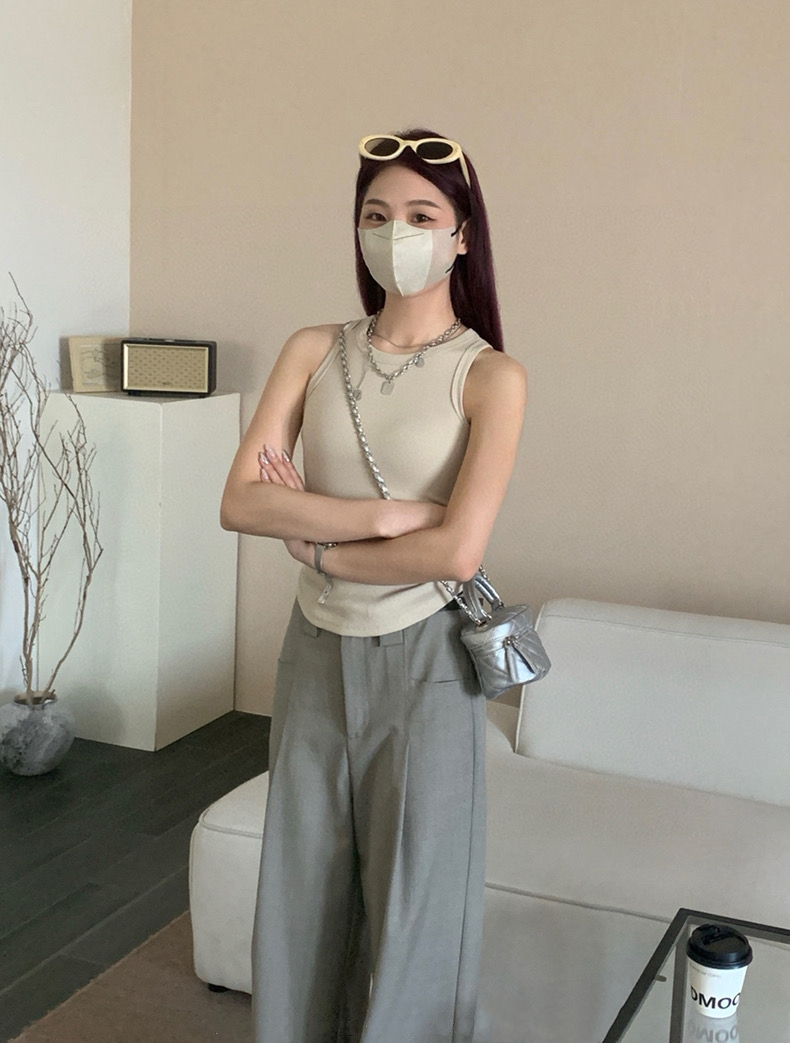 Plain Casual Tank Top 韩版休闲螺纹弹力背心（6 colours)
