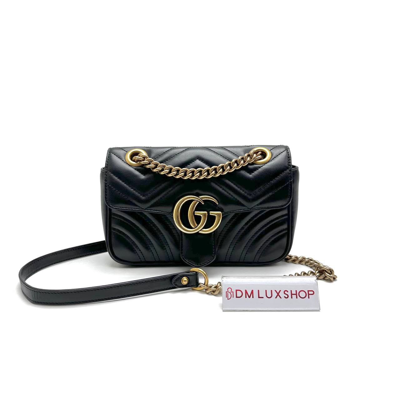 Gucci Black Mini GG Marmont GHW