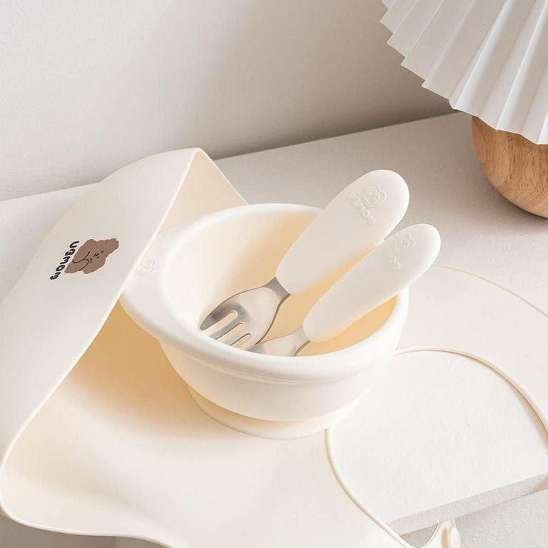 Ubmom鉑金矽膠不銹鋼叉匙套裝 (連收納盒)