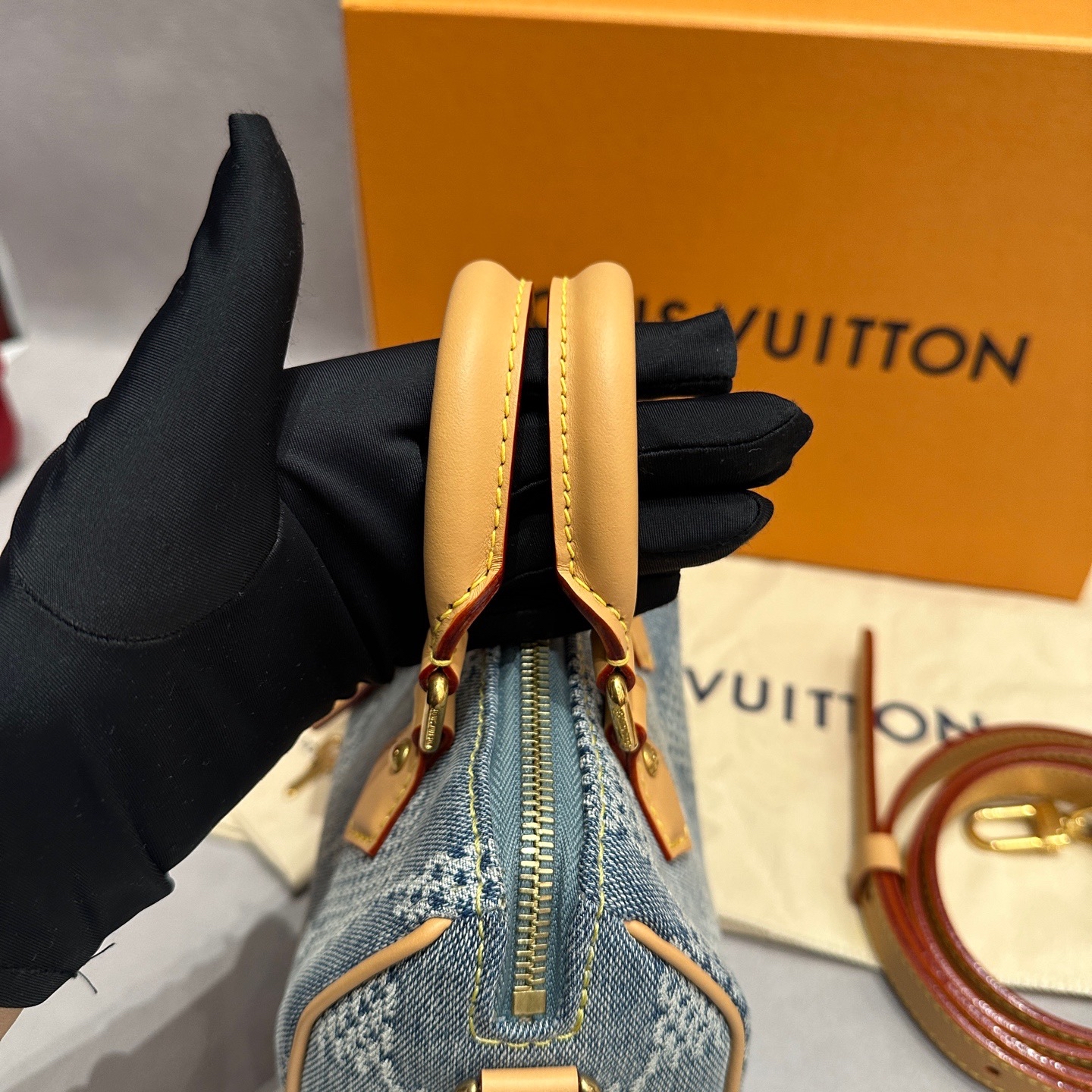 【預訂貨品】Lv 18牛仔丹寧棋盤格speedy