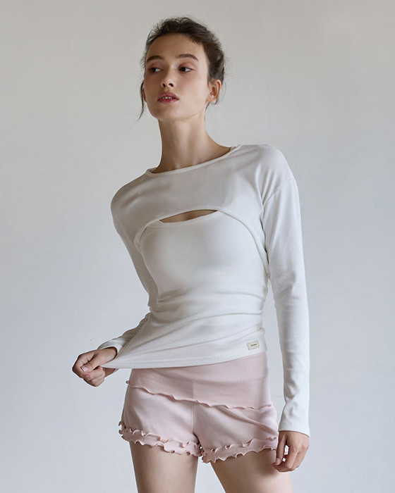 【一秒打造層次感瑜珈 Look】預購_DEVI-T0170 Ally Lip Crop Bolero by Devi