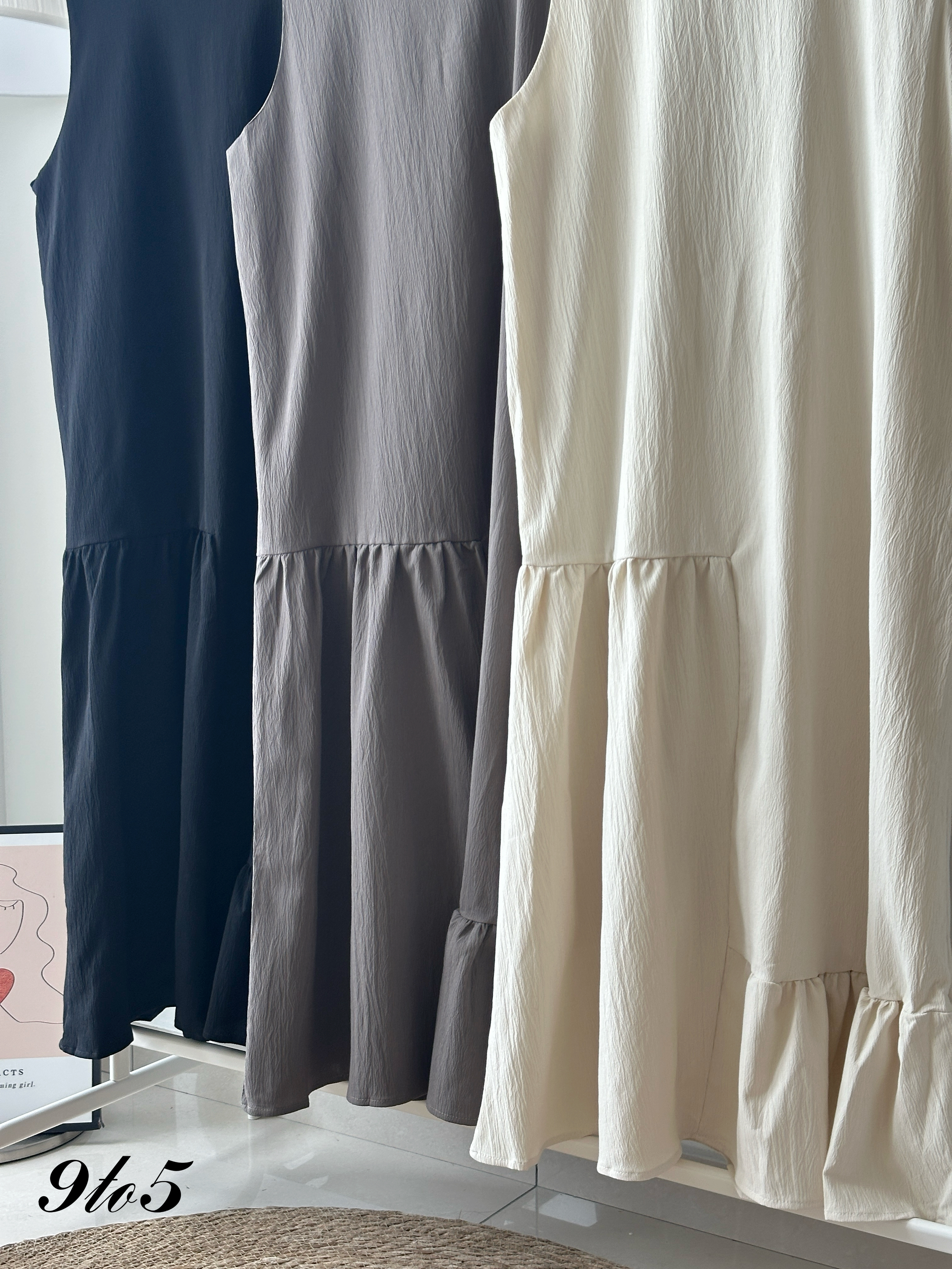 D2352 Sleeveless Layered Dress - 3 Colors 
