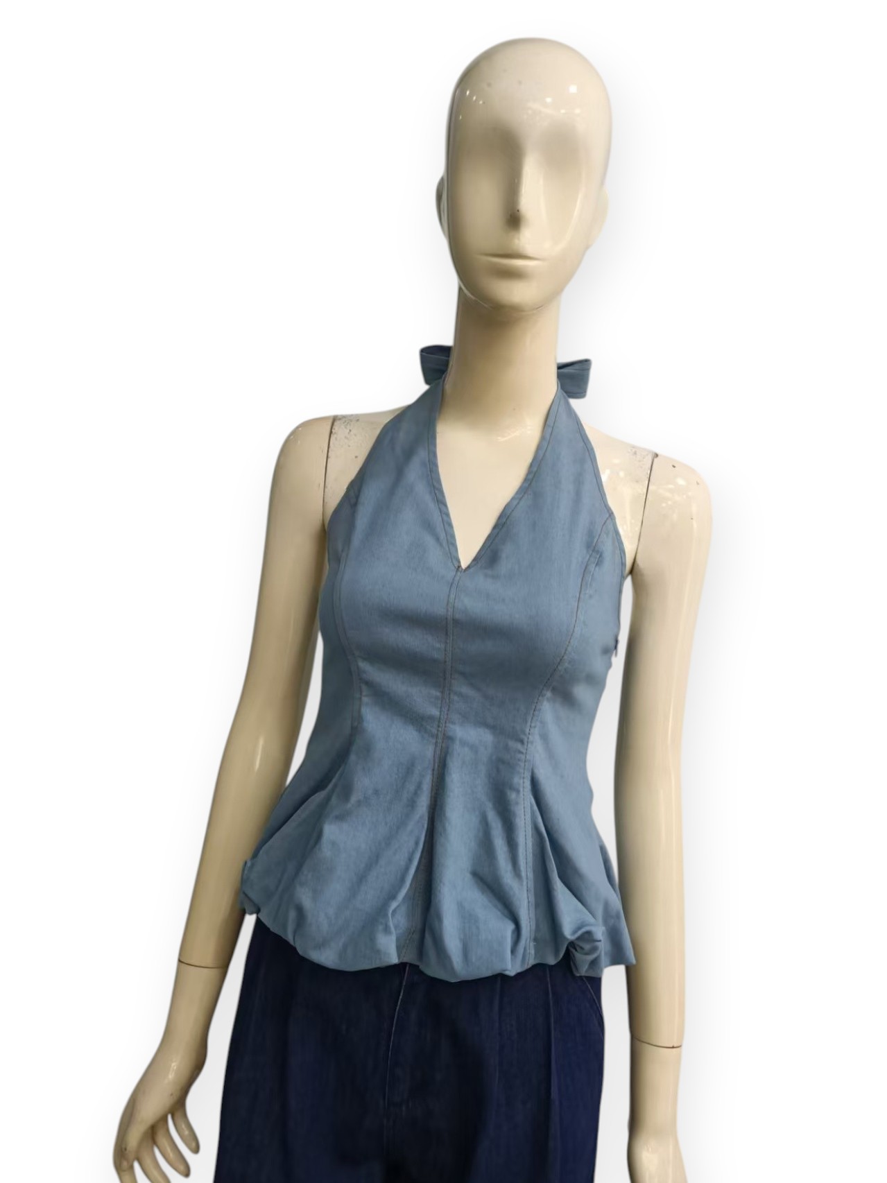 Faux Denim Halter Top M.250