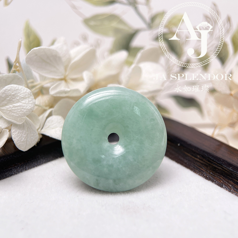JN-3116 天然翡翠A玉 果綠甜色平安扣