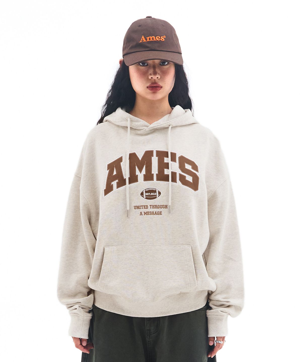 🇰🇷訂購｜AMES｜BASIC APPLIQUE HOODIE 4色 