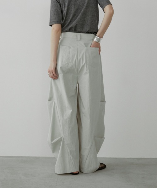 立體褶襉寬褲【JP012】