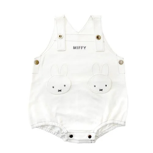 🇯🇵預訂 日本直送🇯🇵Miffy刺繡貼花牛仔針織布吊帶包屁褲