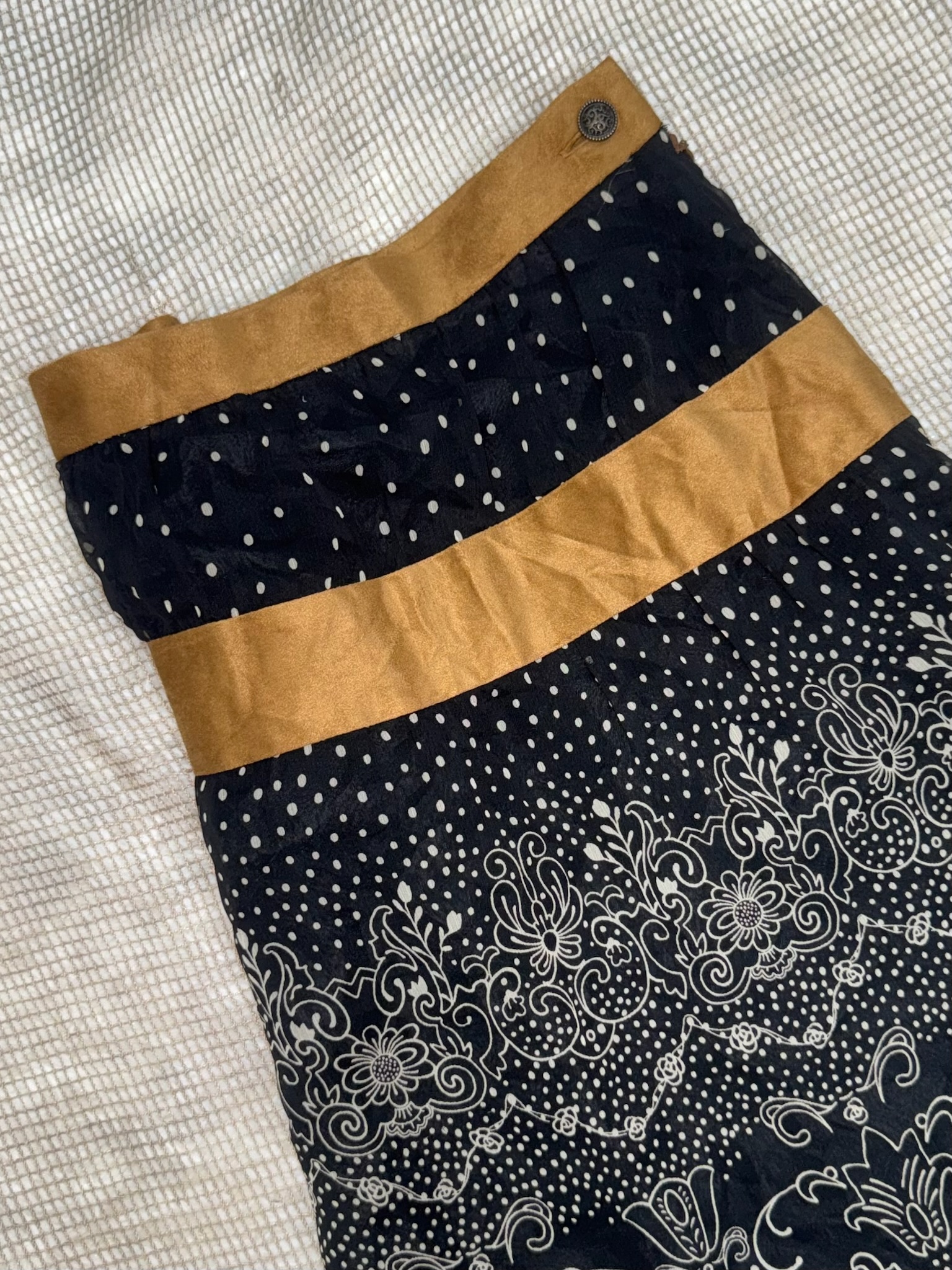 Elegant Baroque Botanical Flared Skirt
