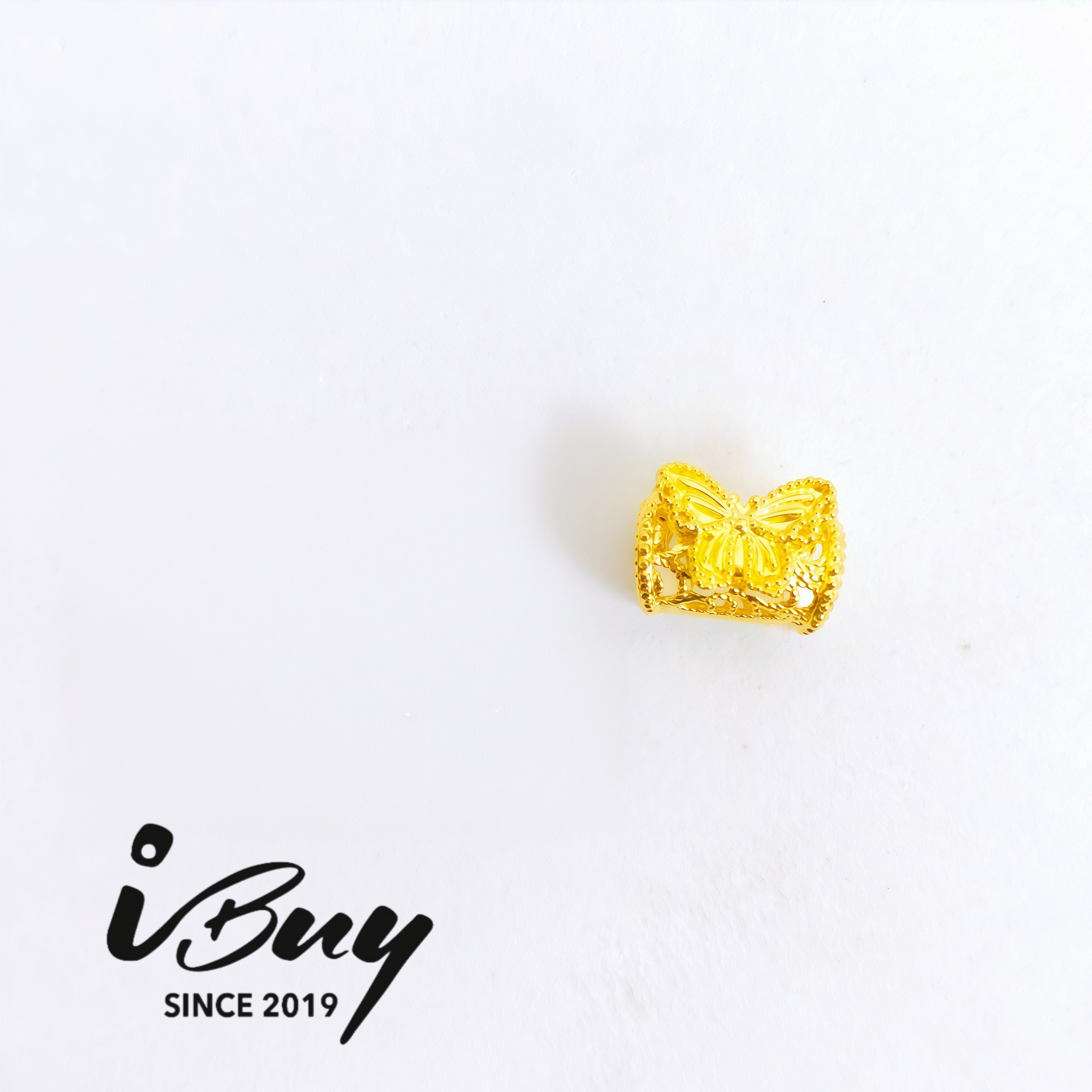 916 HARD GOLD MINI BUTTERFLY CURVED TUBE BEAD 916硬金 蝴蝶迷你弯管