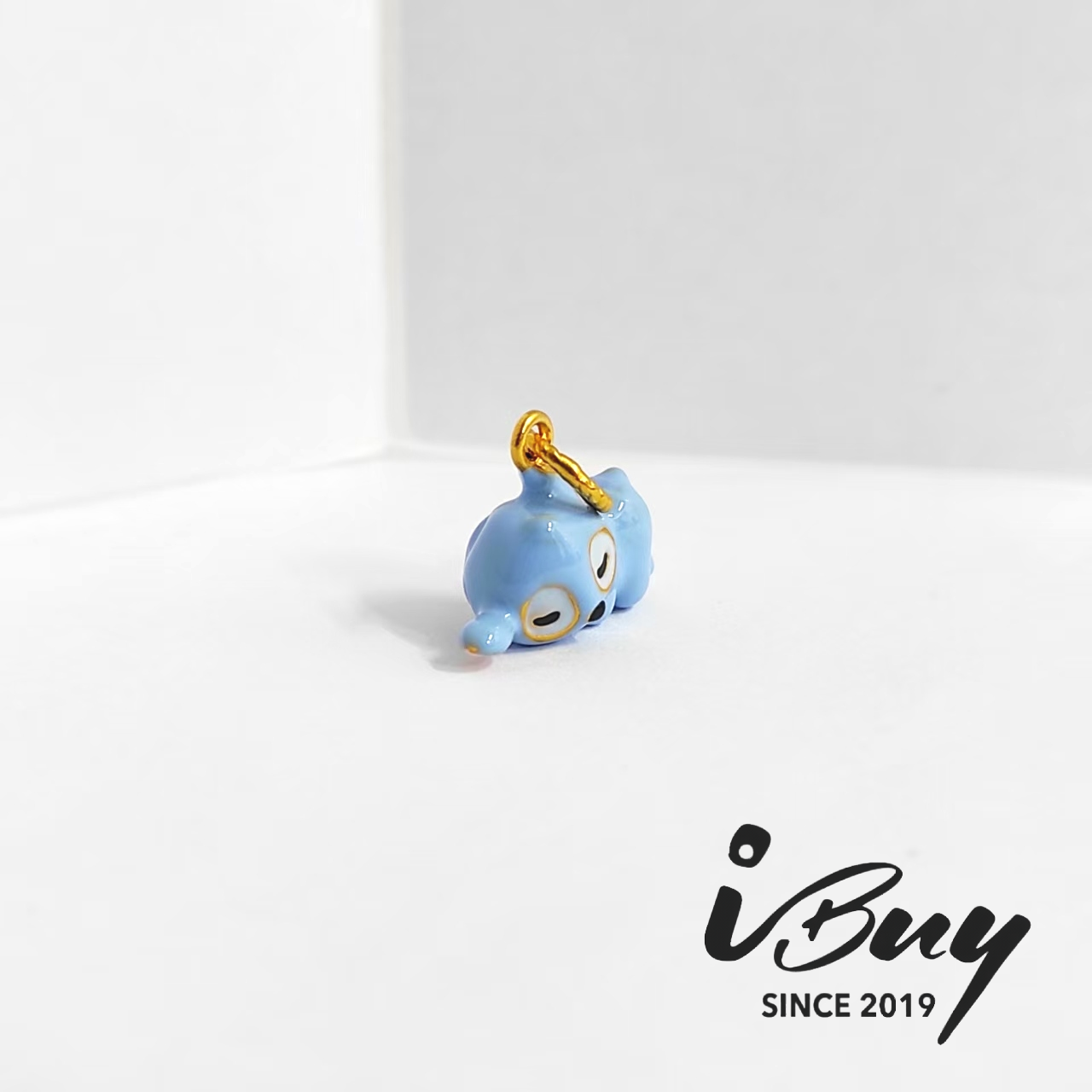 916HARD GOLD SLEEPING STITCH BLUE CHARM BEAD 916 硬金 趴趴睡史迪奇串咀