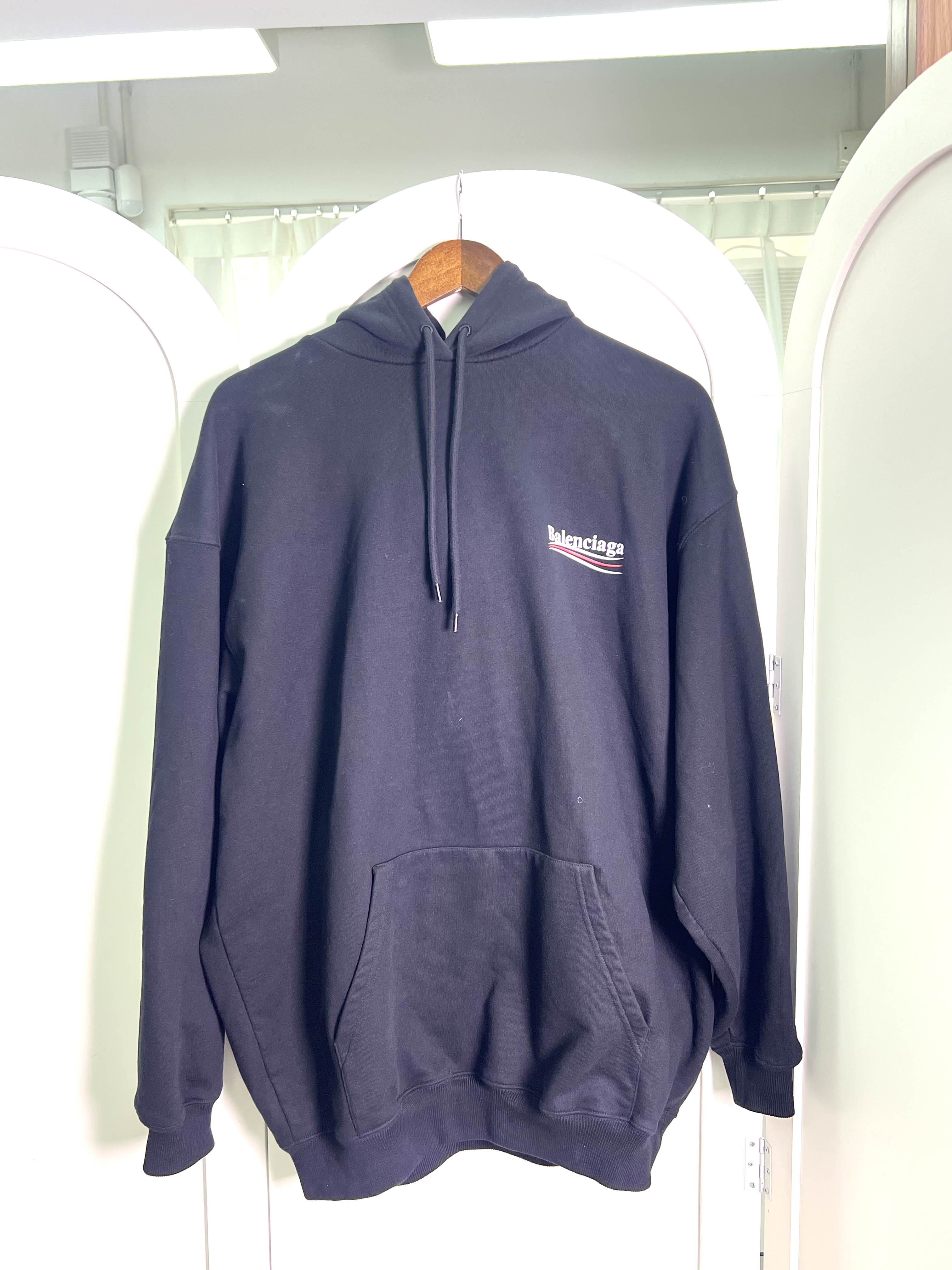 Pre-Owned BALENCIAGA Embroidered printed cotton-jersey hoodie / Product Code: 26040706