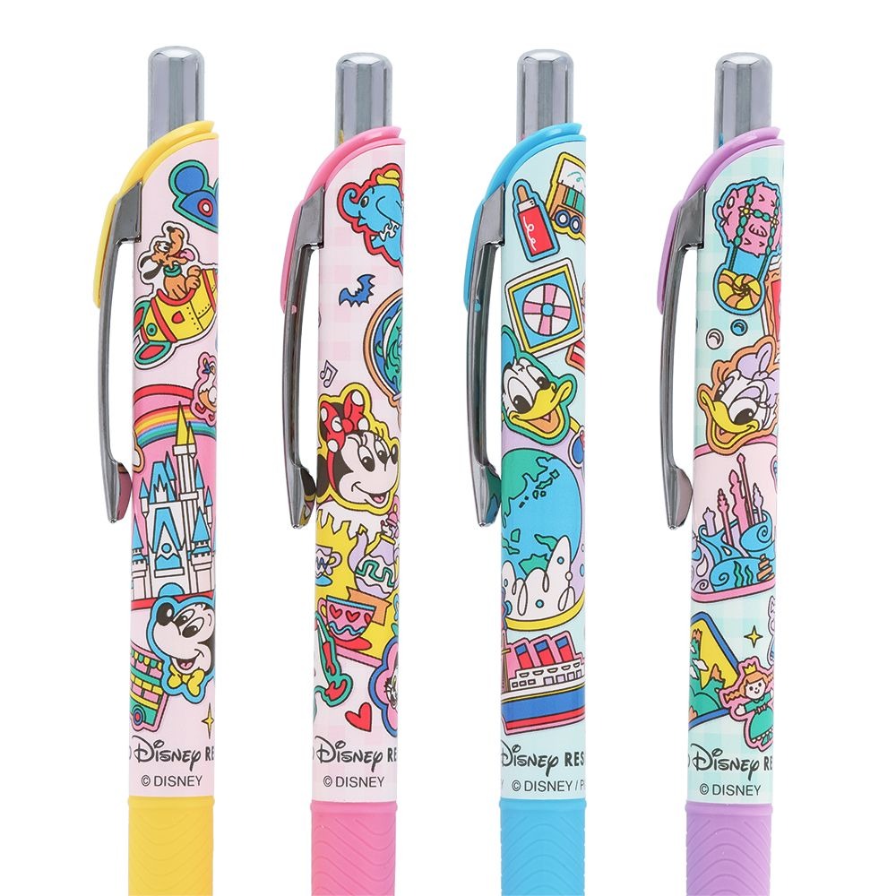 現貨｜【日本 Disney Store 限定】一套四色 Mickey Minnie Donald Daisy 日本製 Pentel EnerGel 0.5mm 啫喱筆 (076716)