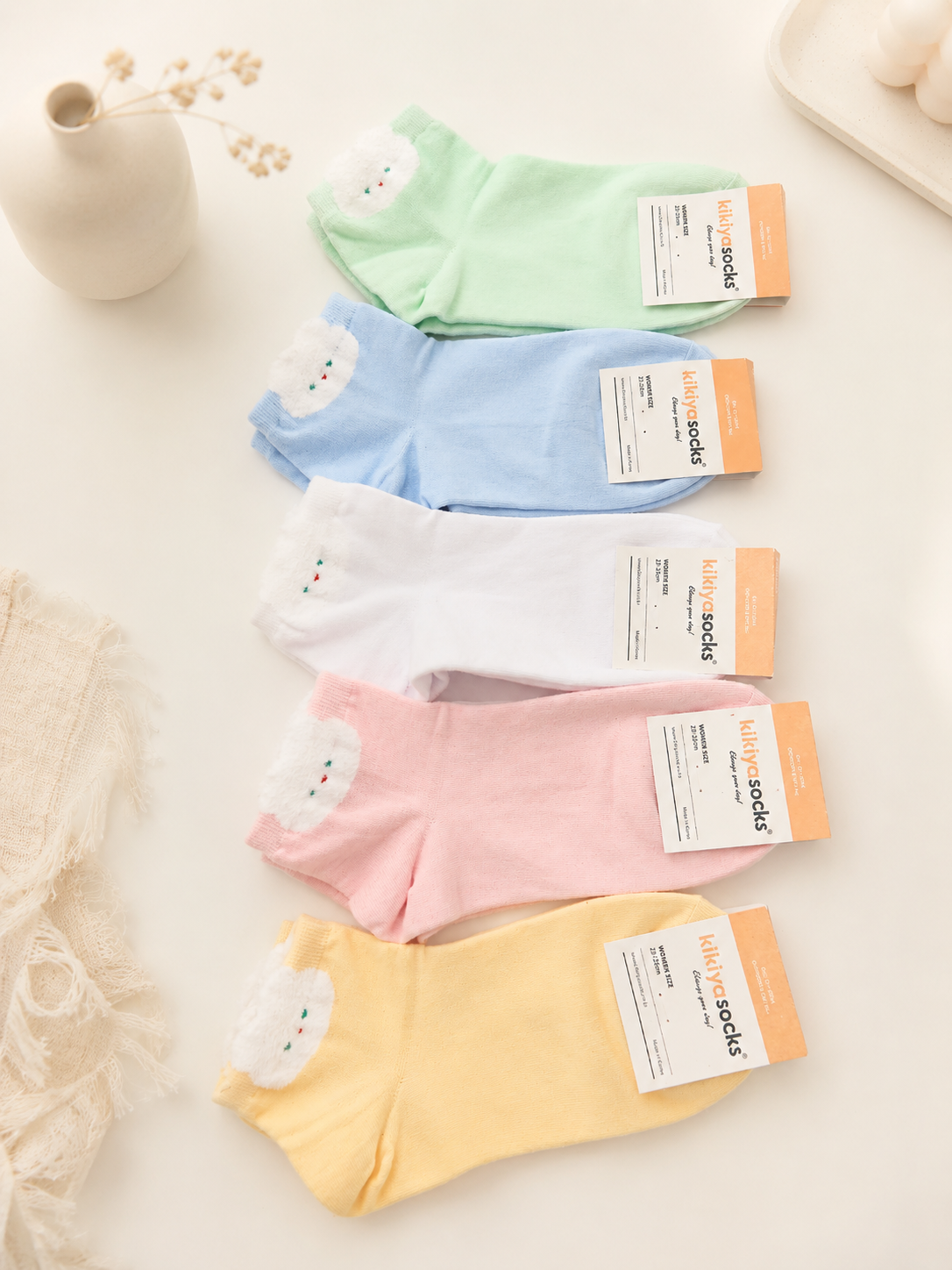 Korean Fluffy Bunny Mid Socks