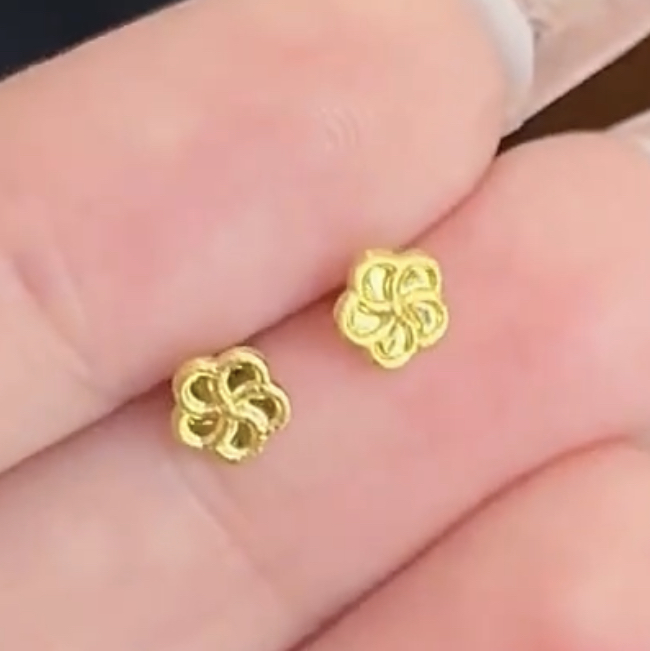 【无氢5D】四叶草/蝴蝶/雪花-耳钉