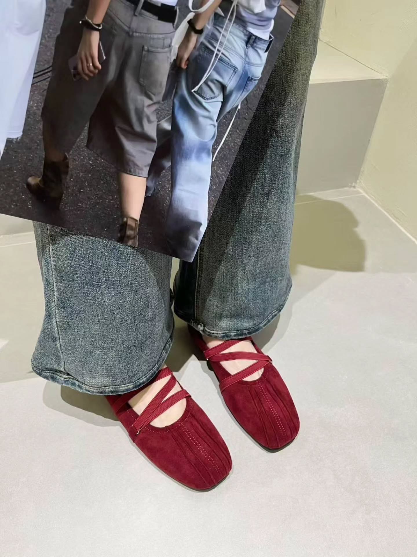 6638-102 方头复古绑带平底鞋 🇨🇳