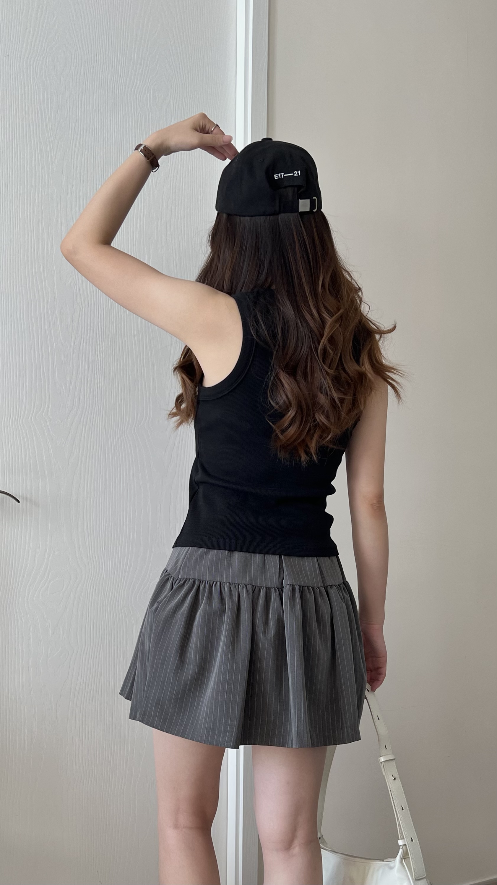 顯瘦條紋短裙 現貨