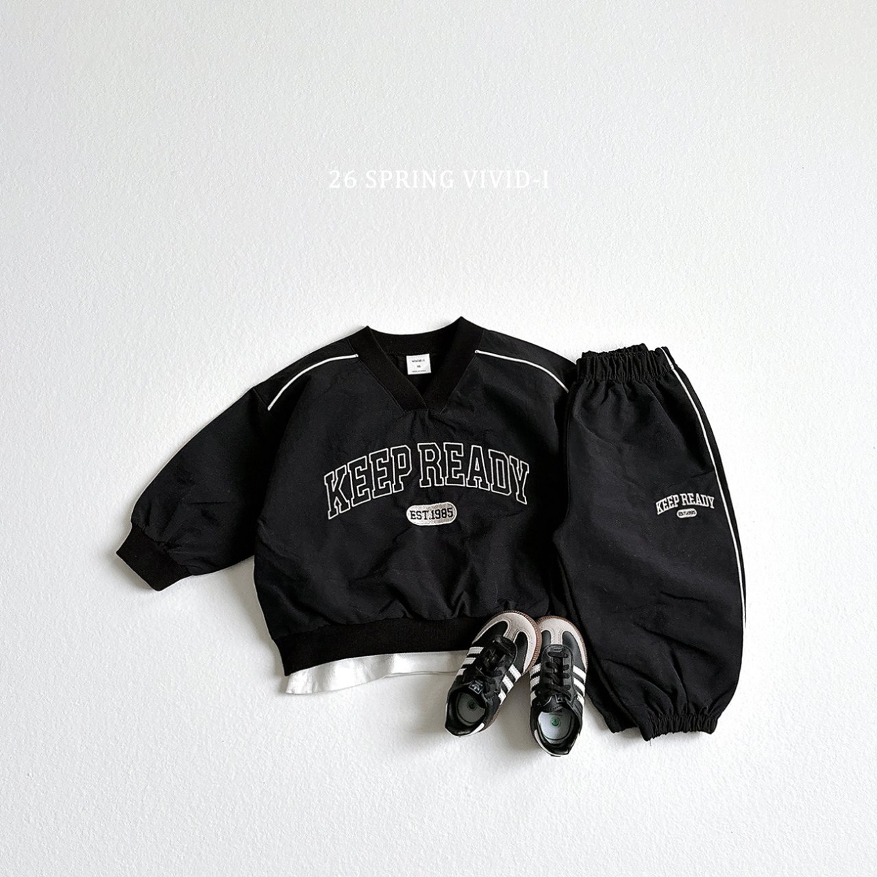 🌸預訂 韓國直送🌸🇰🇷VIVIDI四色棒球風字母刺繡寬鬆輕薄束腳褲