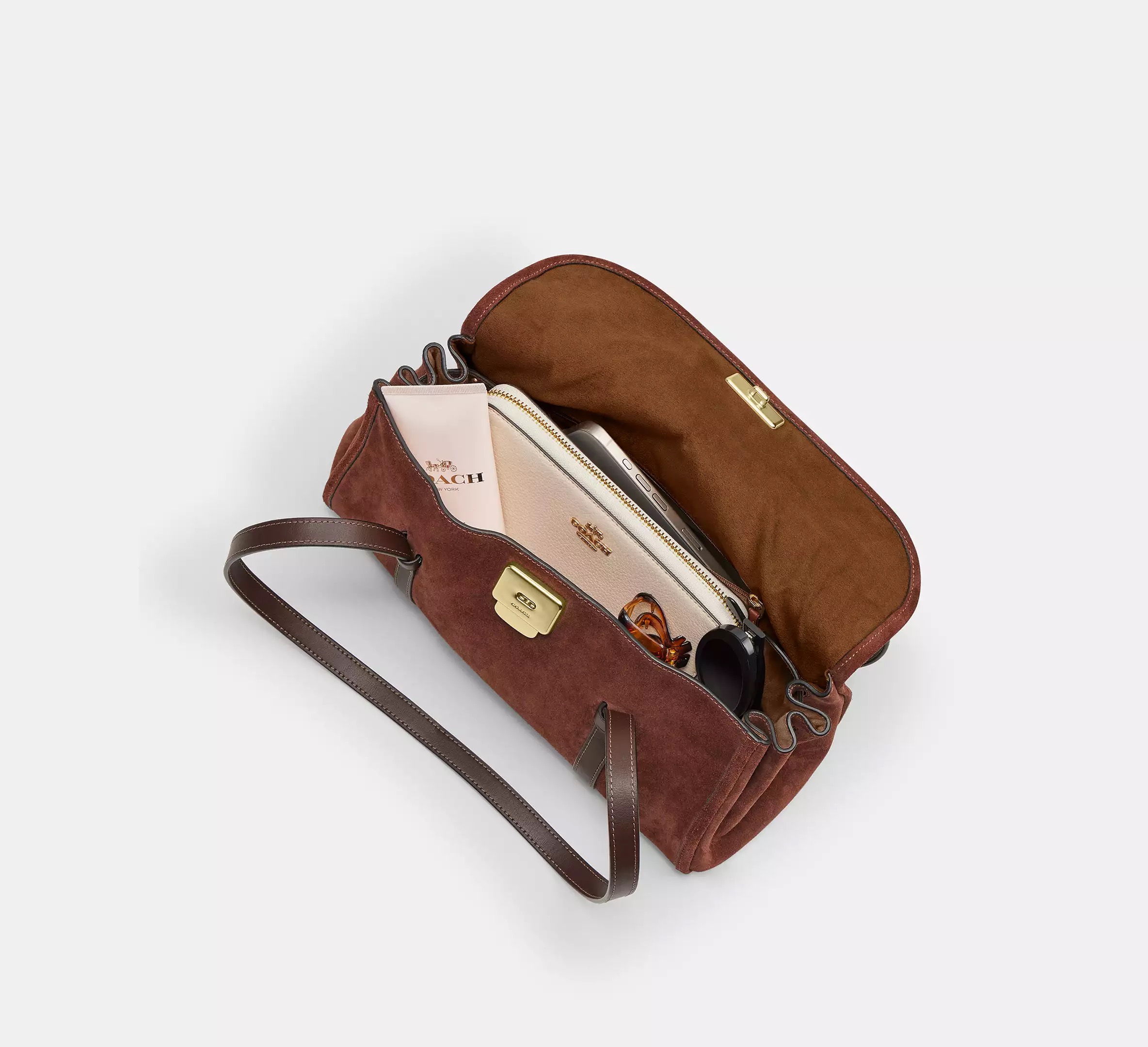 Coach_Id Lanyard - crossgrain leather/Gold/Black