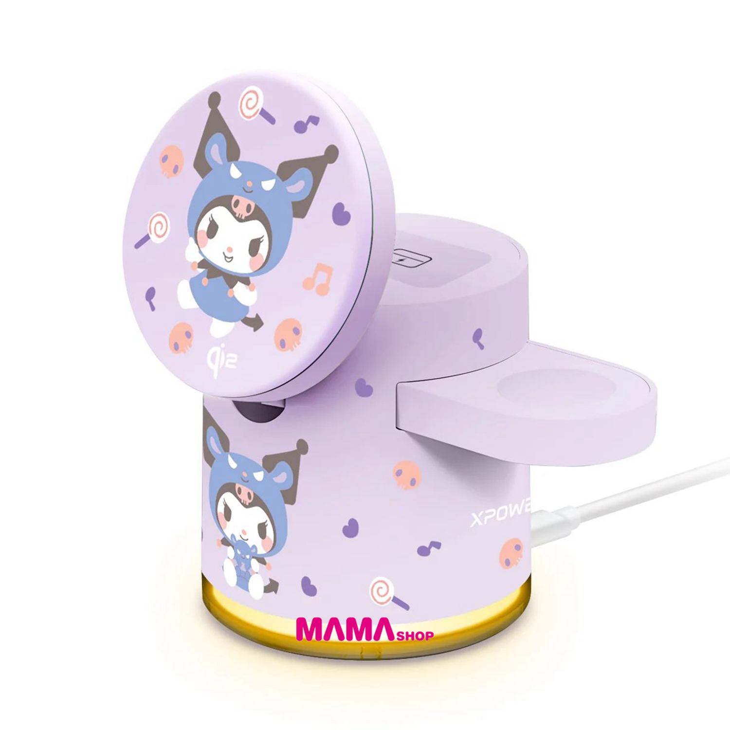 Sanrio Kuromi GE1 Qi2迷你掌心5合1 MagCharge 15W磁吸無線充電座(第二代KU2)