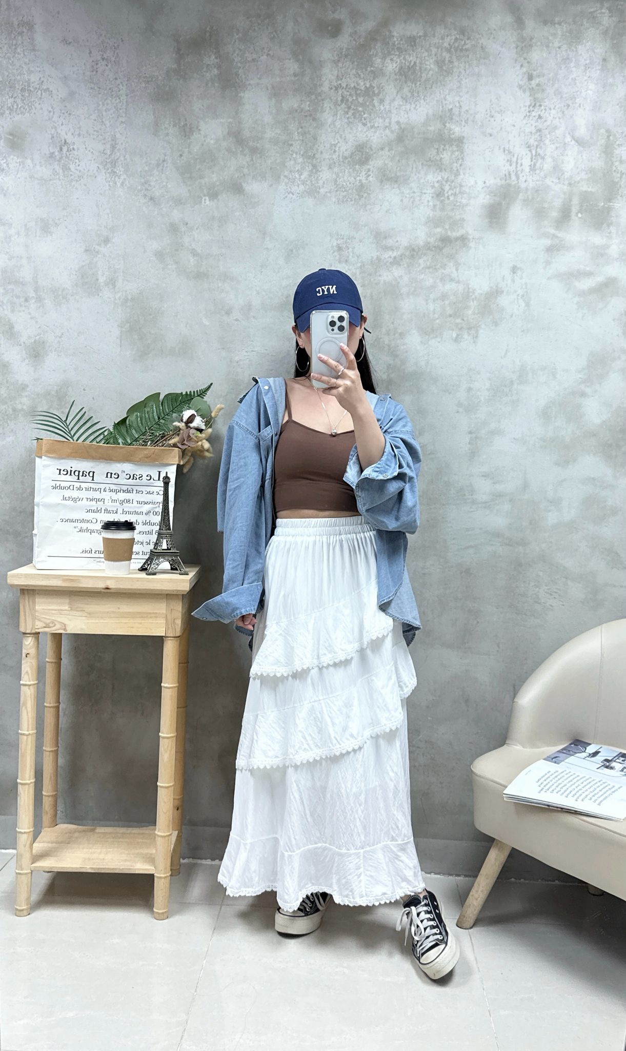 C17 車章軟身牛仔褸