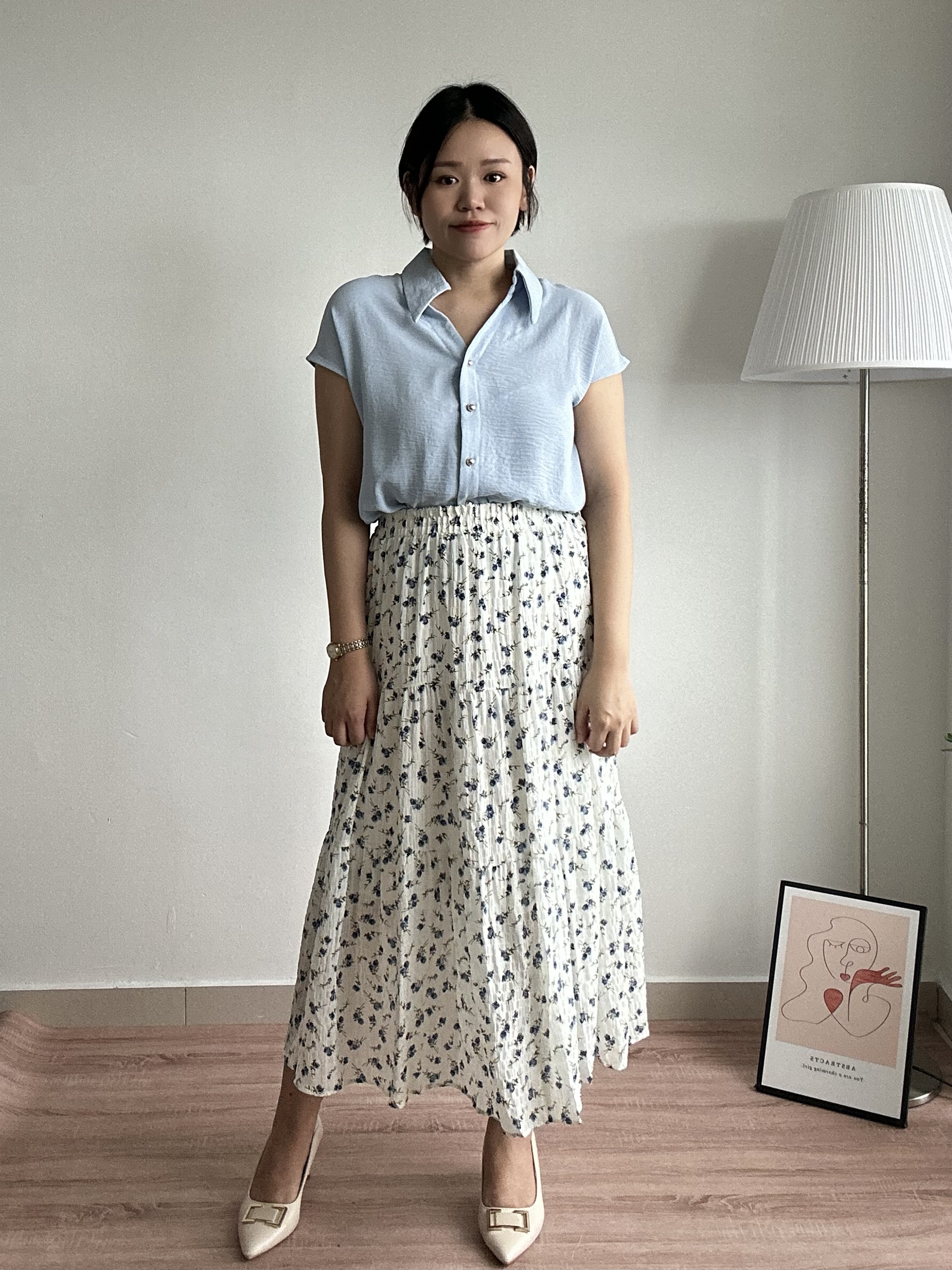 S1947 A Line floral Skirt