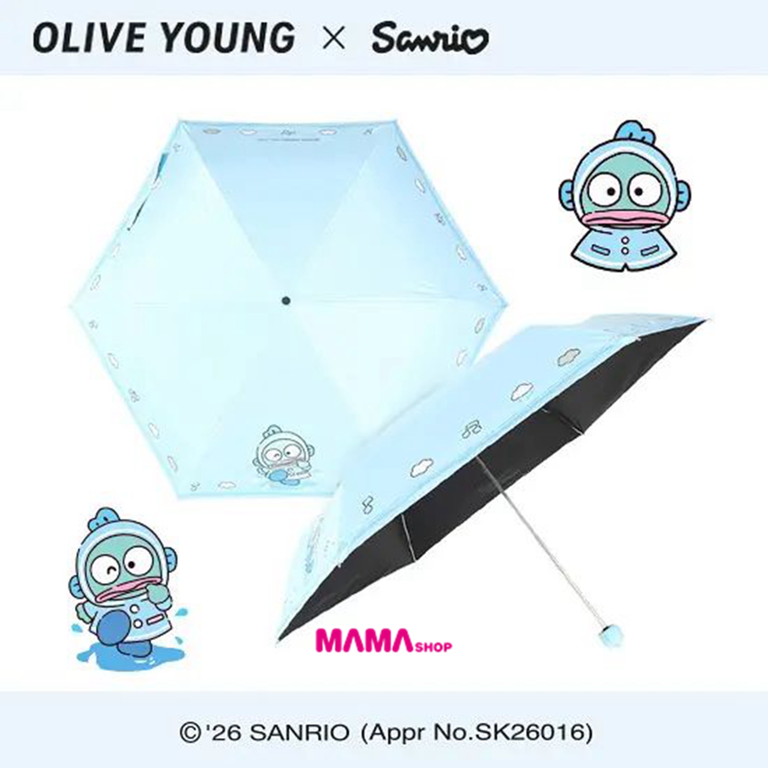 韓國直送 Olive Young x Sanrio 防紫外線縮骨遮