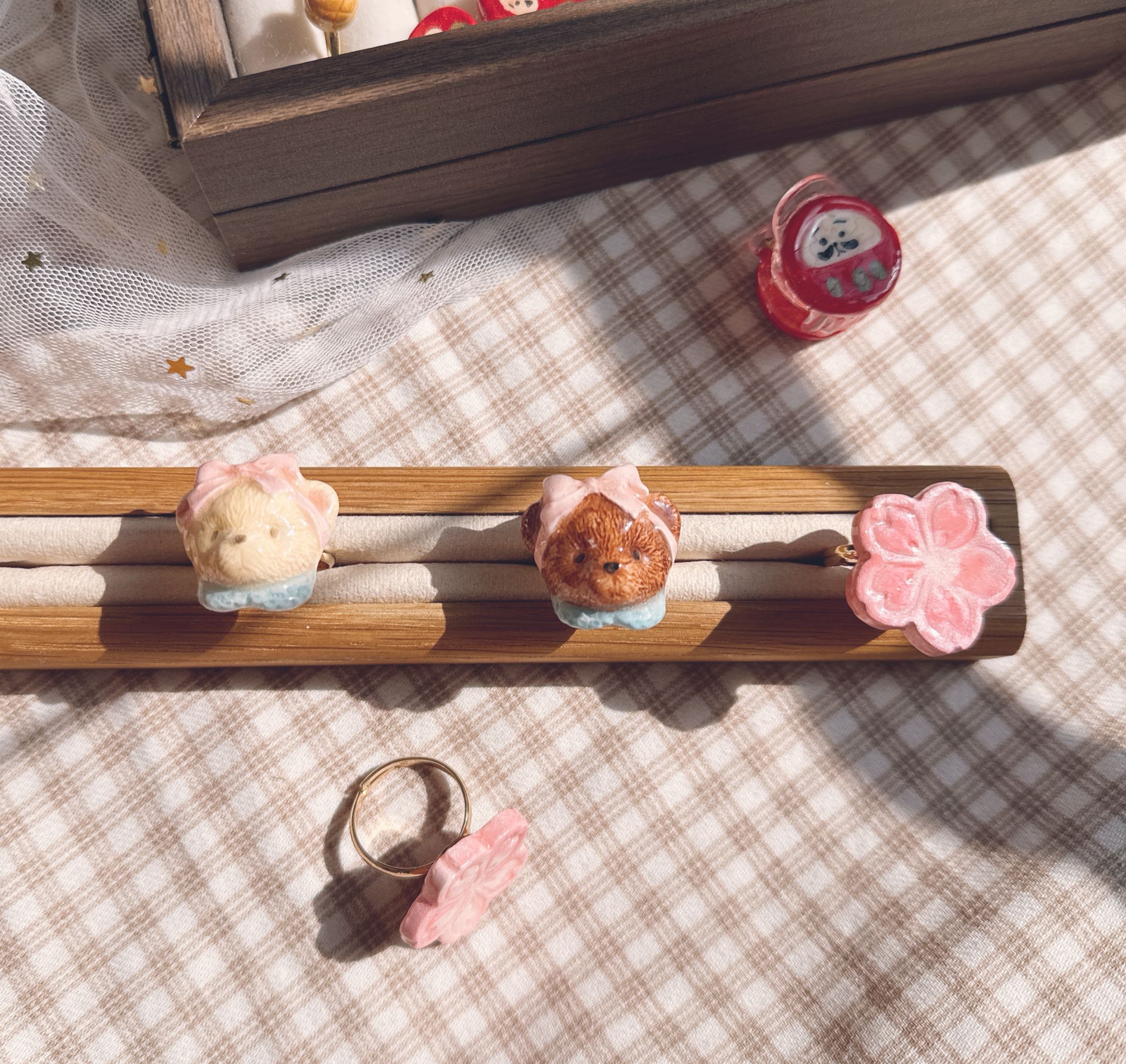 手繪立體 熊啤啤🐻‍❄️🐻戒指 啡熊&白熊