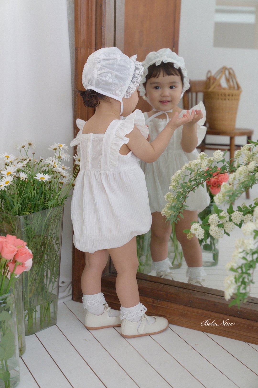 ☀️預訂 韓國直送☀️🇰🇷Bebenine蕾絲荷葉邊背心包屁衣