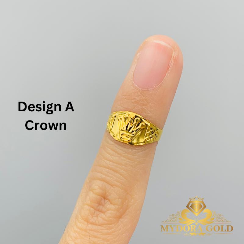 MYDORA Cincin Stamping Baby (Adjustable) | Emas 916 Ring